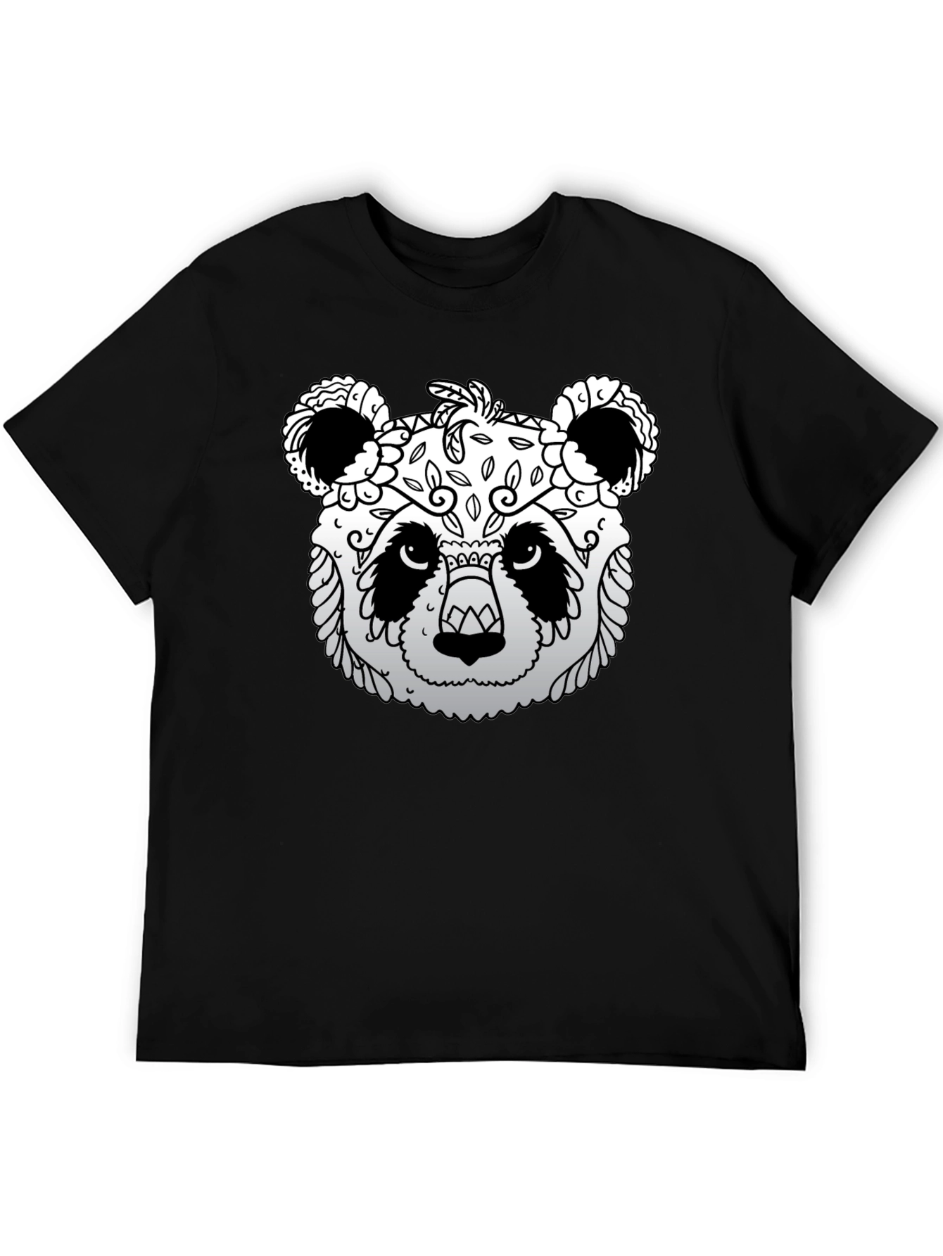 Panda Sugar Skull Graphic Tee - Mens Black T-Shirt