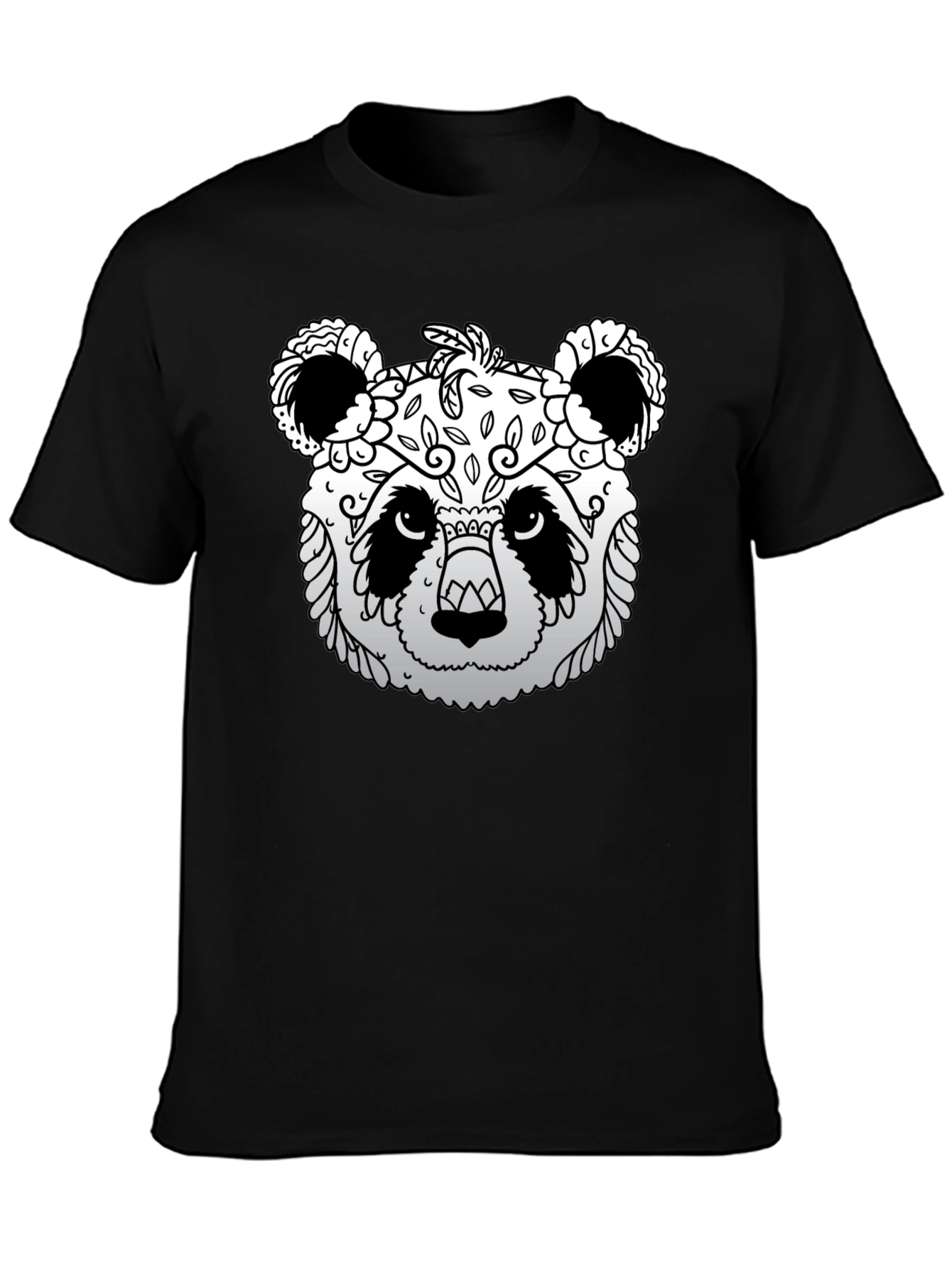 Panda Sugar Skull Graphic Tee - Mens Black T-Shirt