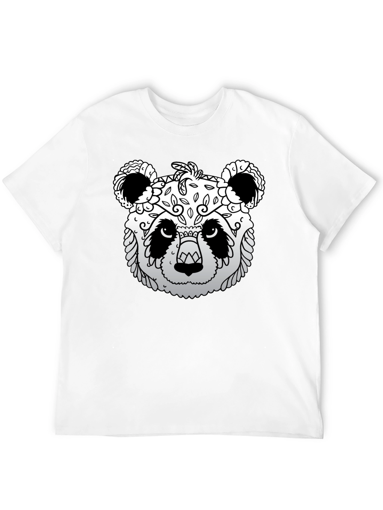 Panda Sugar Skull Graphic Tee - Mens Black T-Shirt
