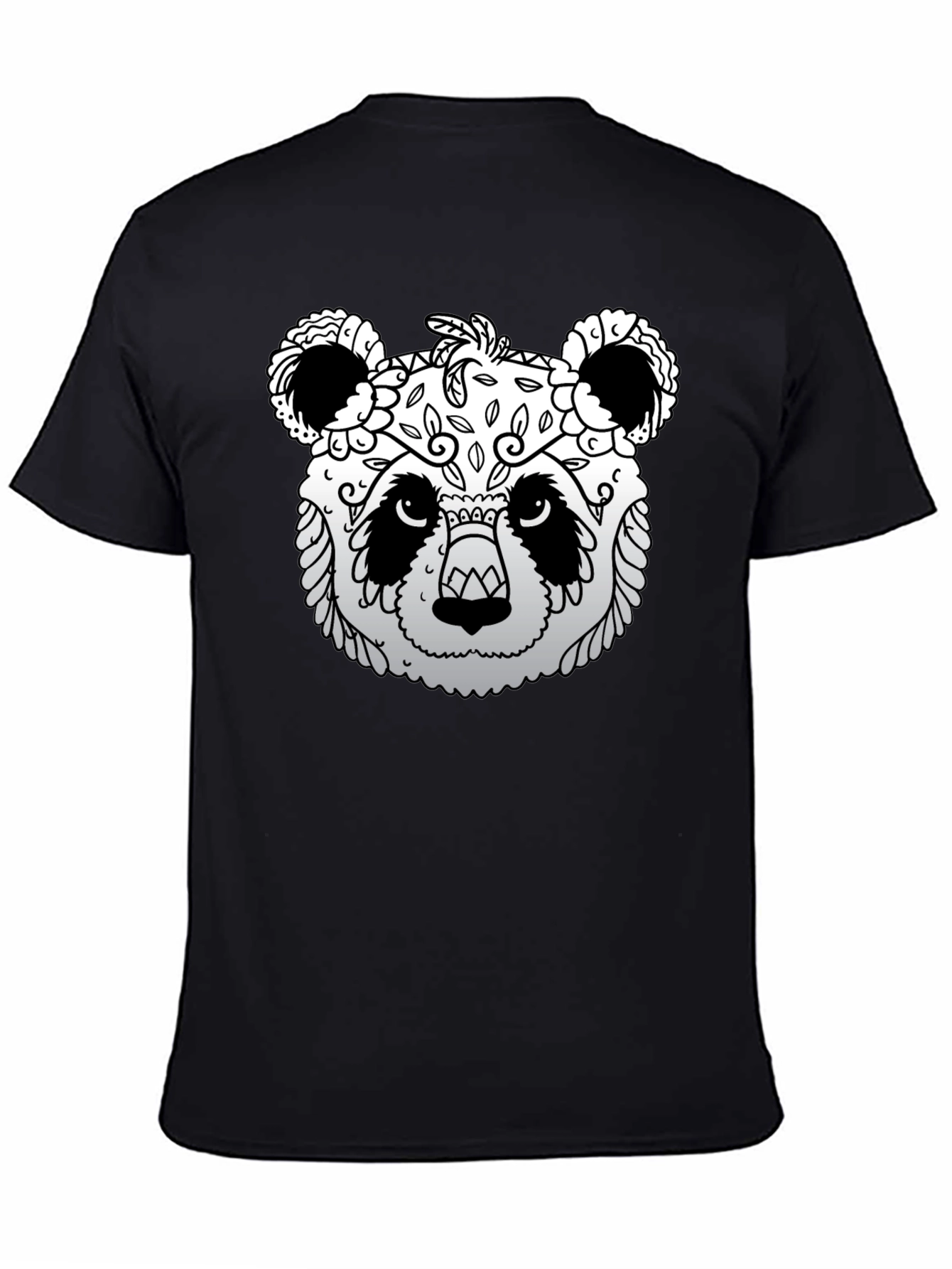 Panda Sugar Skull Graphic Tee - Mens Black T-Shirt