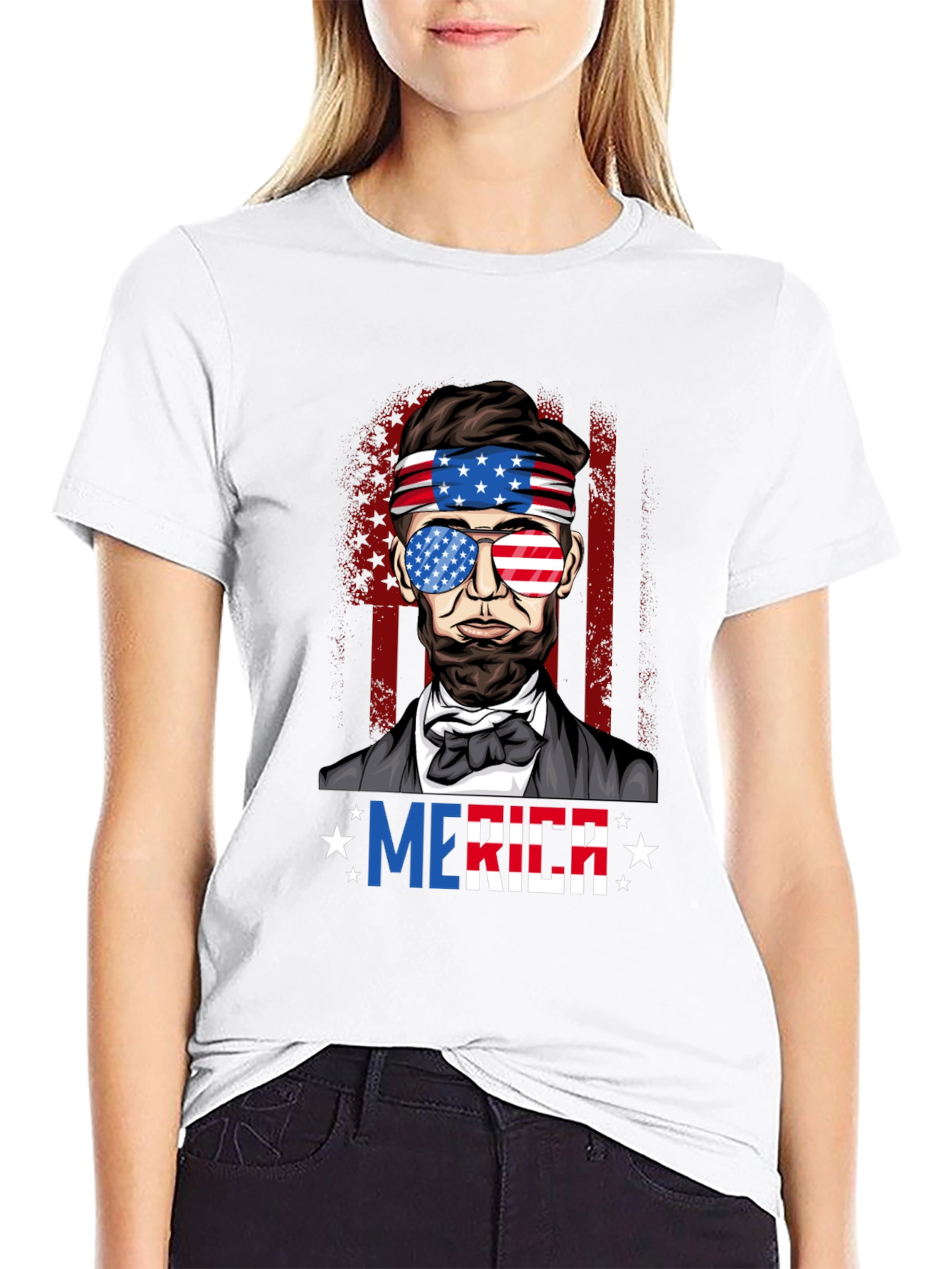 Patriotic Abraham Lincoln Mens Graphic T-Shirt