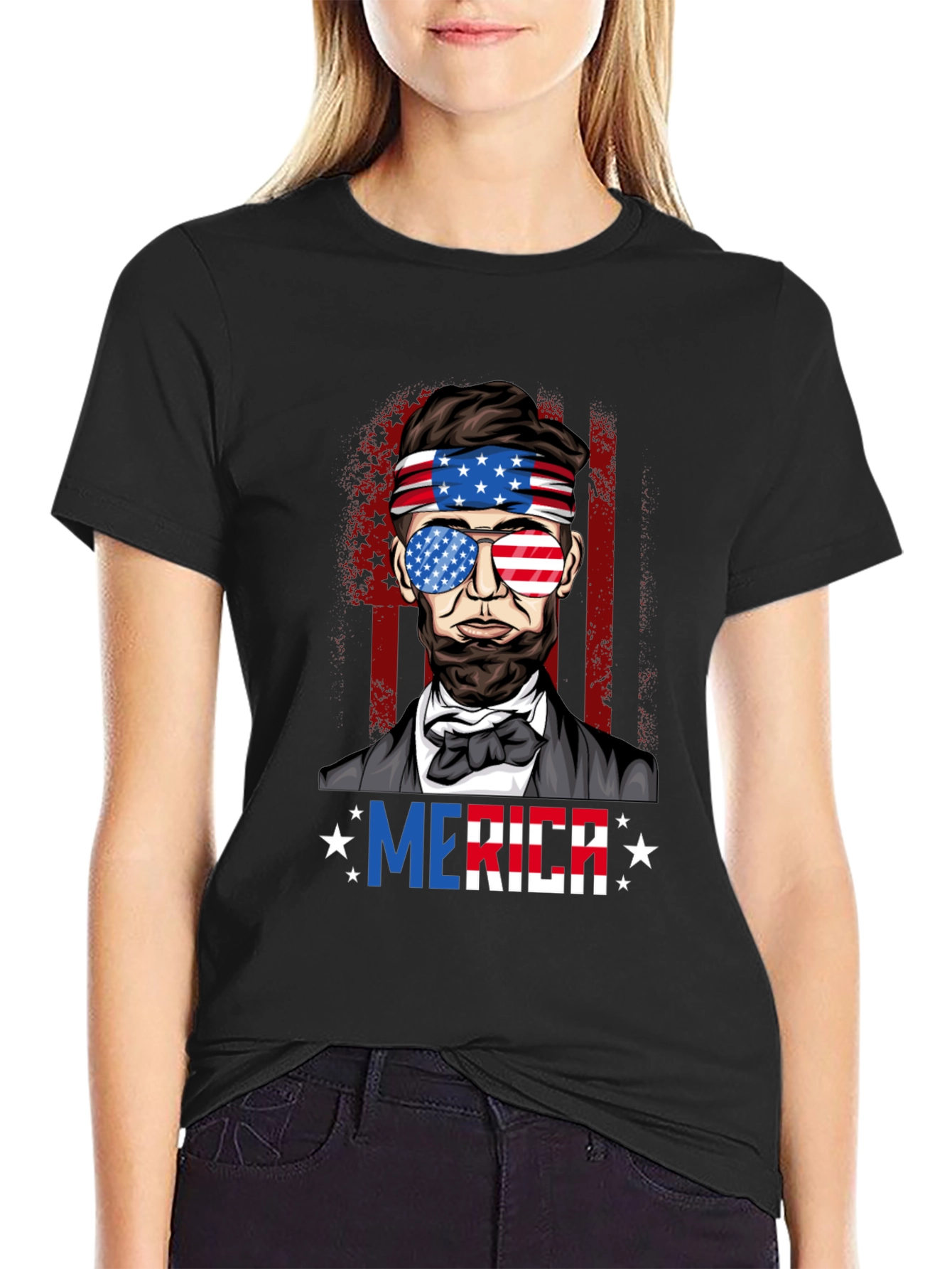 Patriotic Abraham Lincoln Mens Graphic T-Shirt