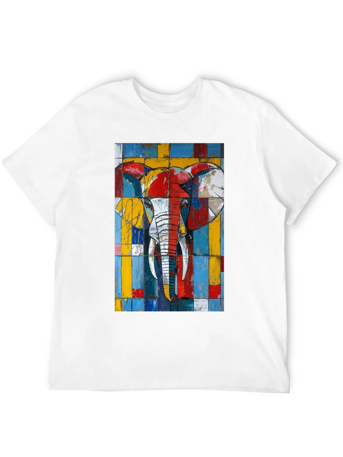 Abstract Elephant Graphic Tee - Modern Art Design