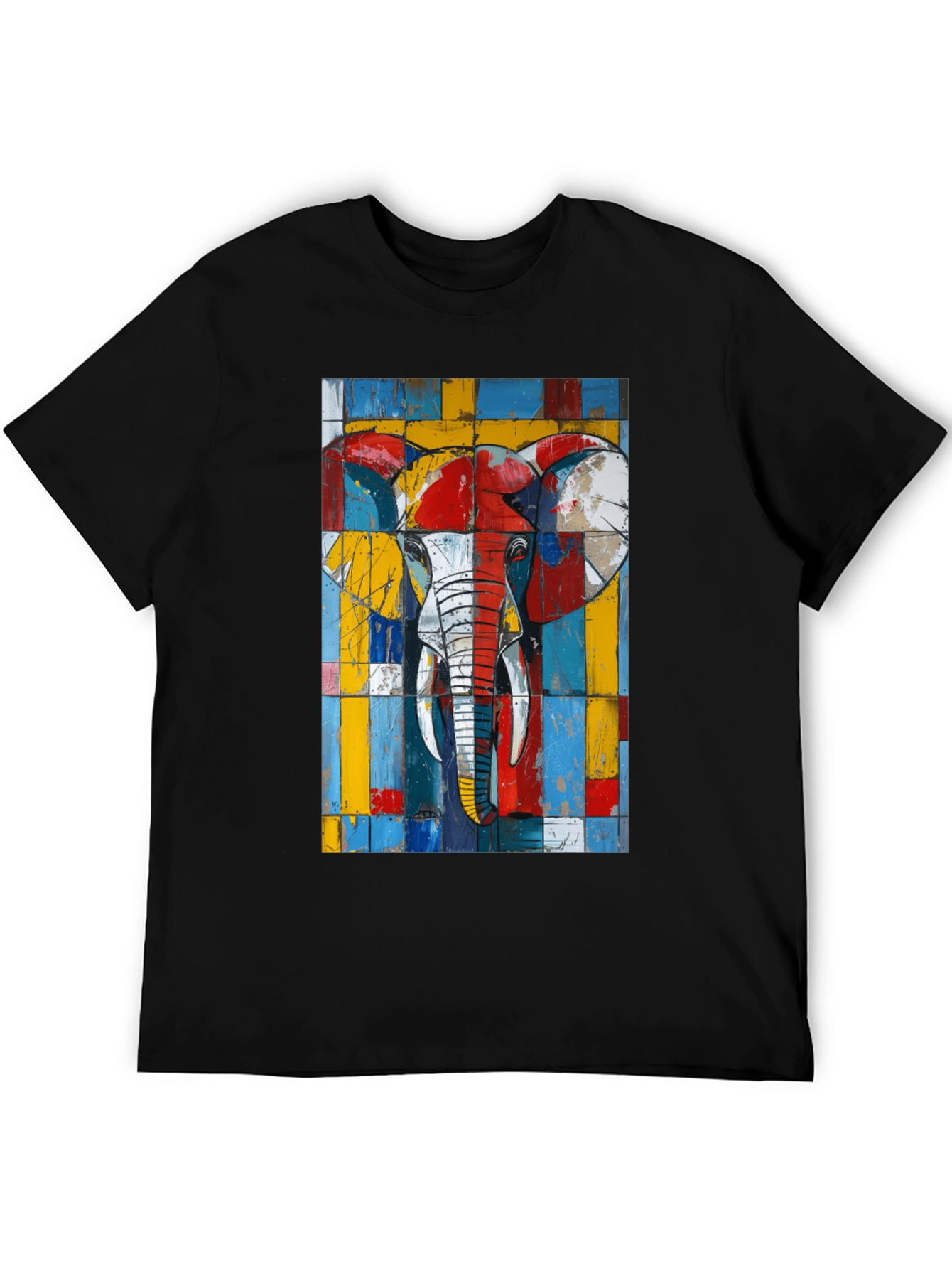 Abstract Elephant Graphic Tee - Modern Art Design