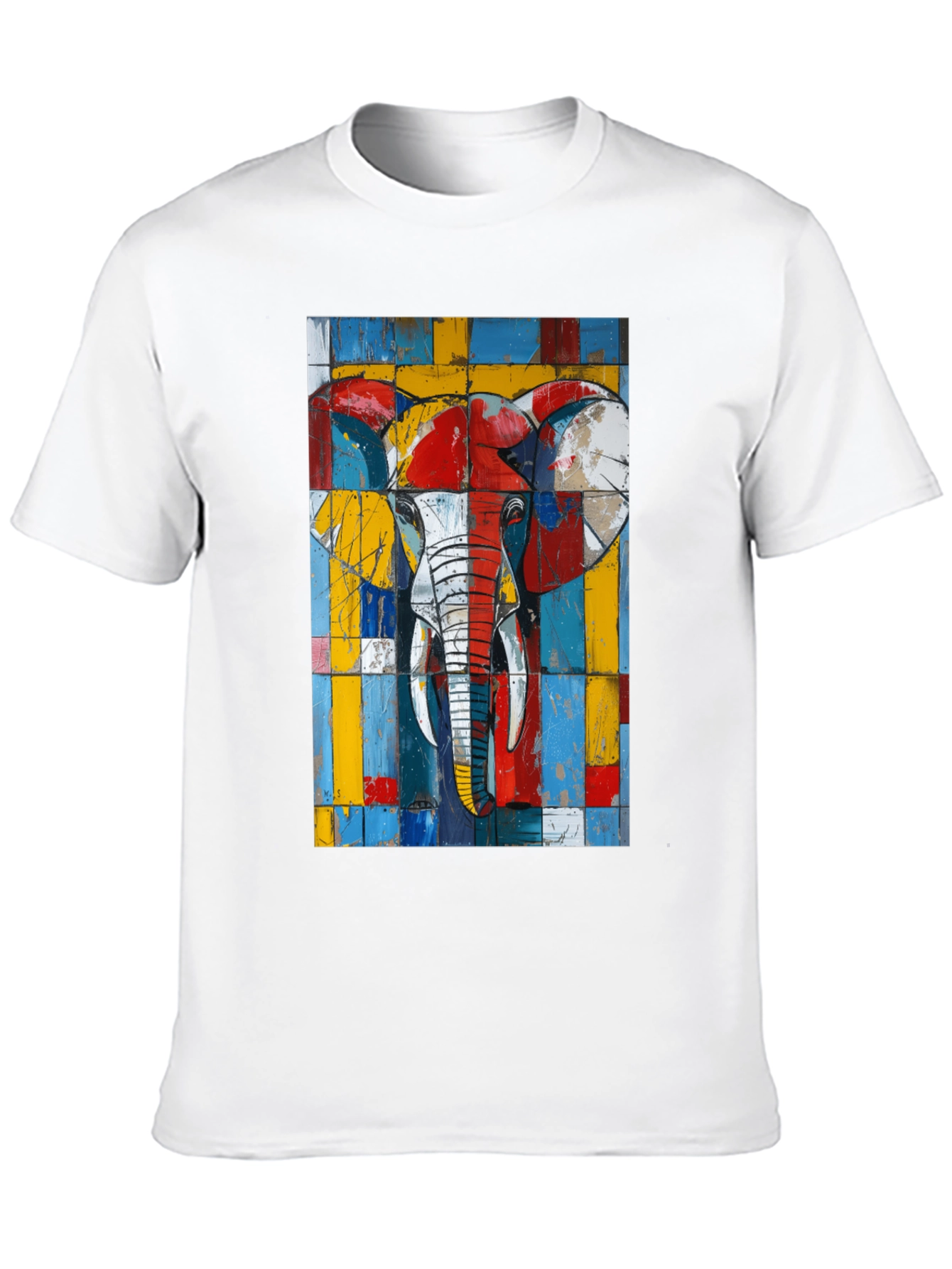 Abstract Elephant Graphic Tee - Modern Art Design