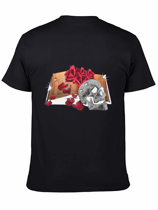 Skull & Roses Graphic Tee - Edgy Fashion