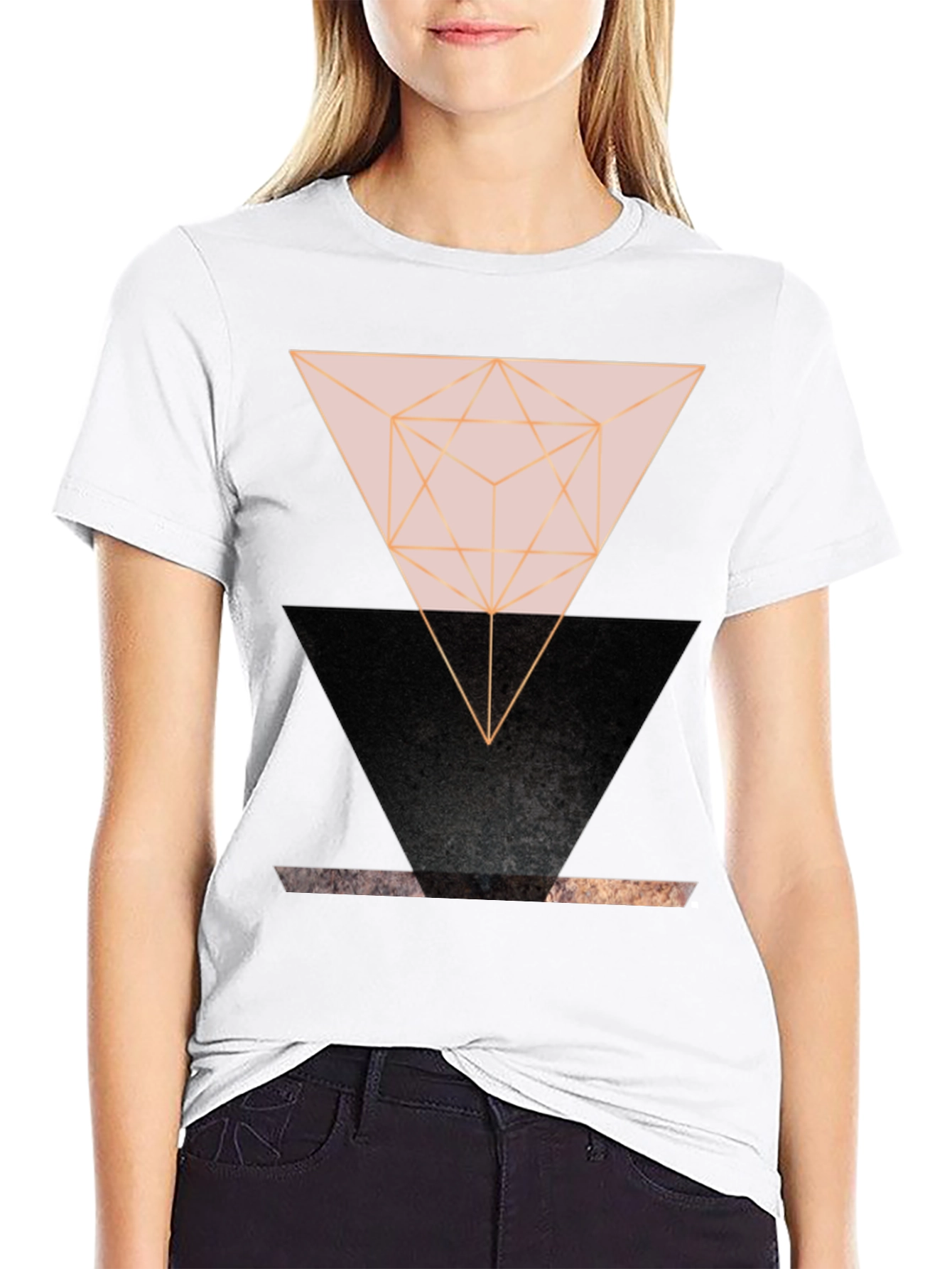 Geometric Triangle Graphic Print Tee