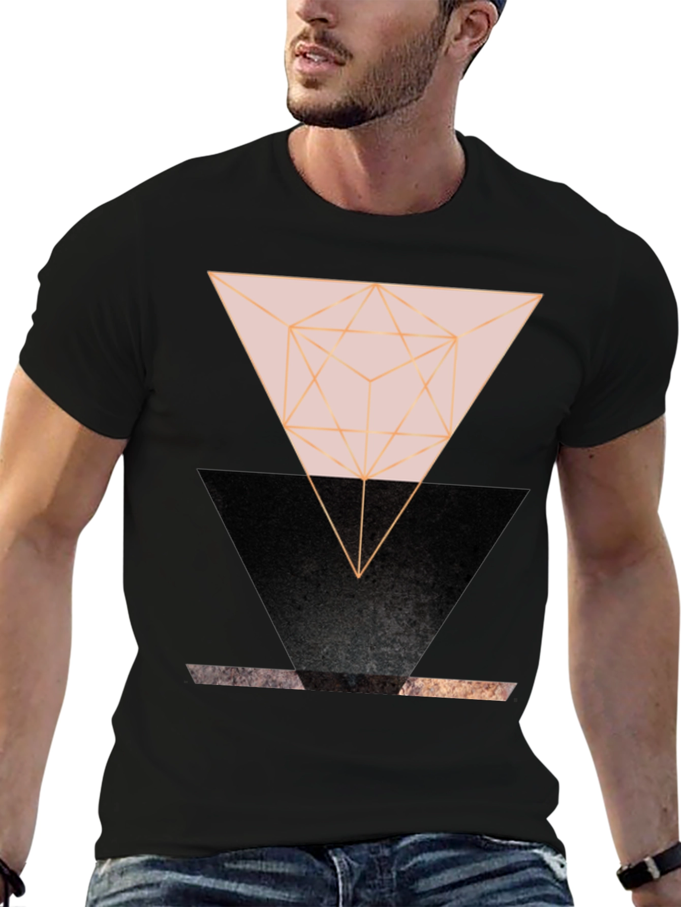 Geometric Triangle Graphic Print Tee