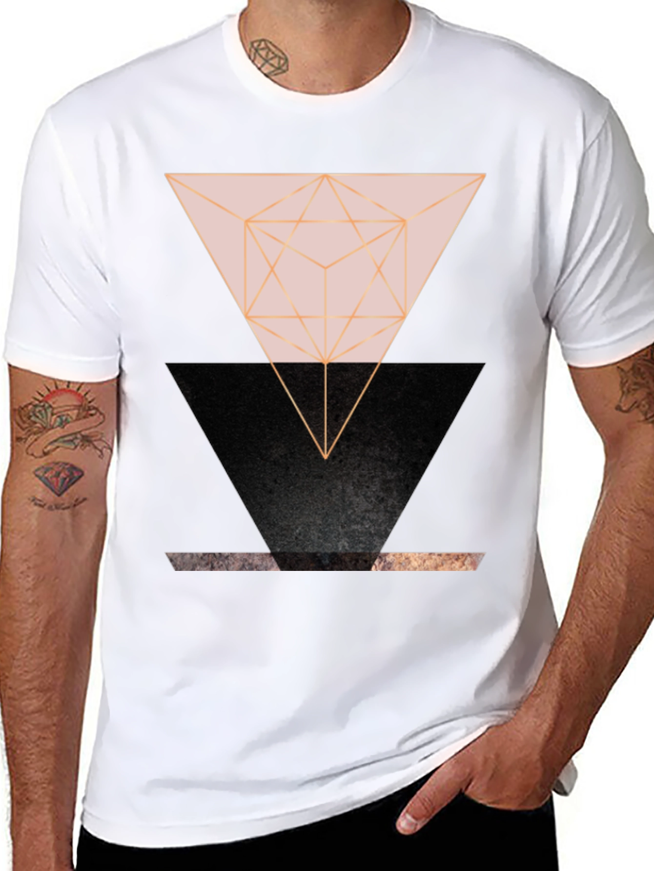 Geometric Triangle Graphic Print Tee