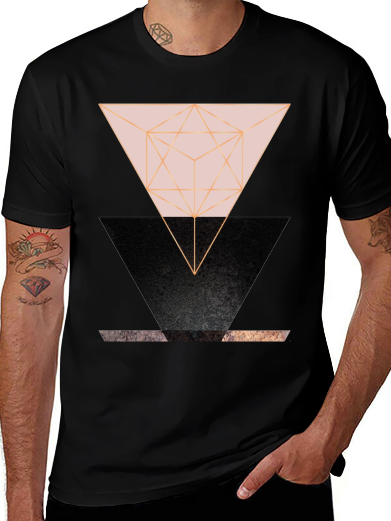 Geometric Triangle Graphic Print Tee
