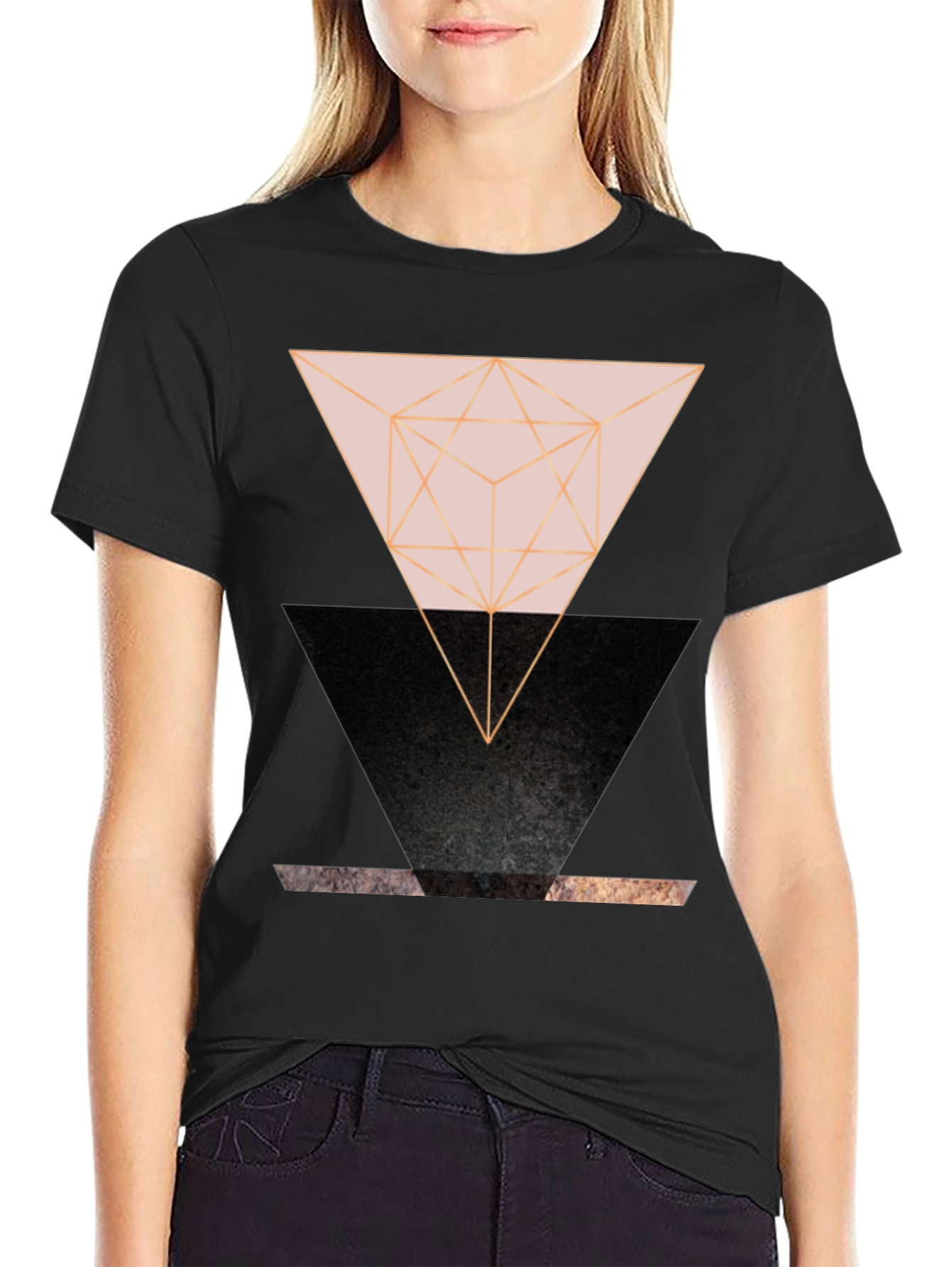 Geometric Triangle Graphic Print Tee
