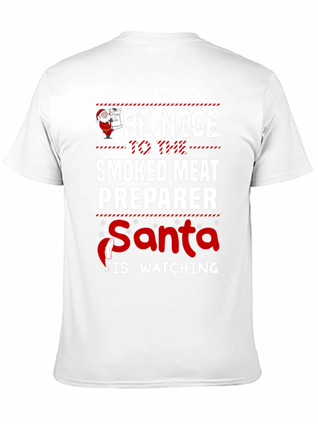 Smoked Meat Preparer Santa Watching T-Shirt