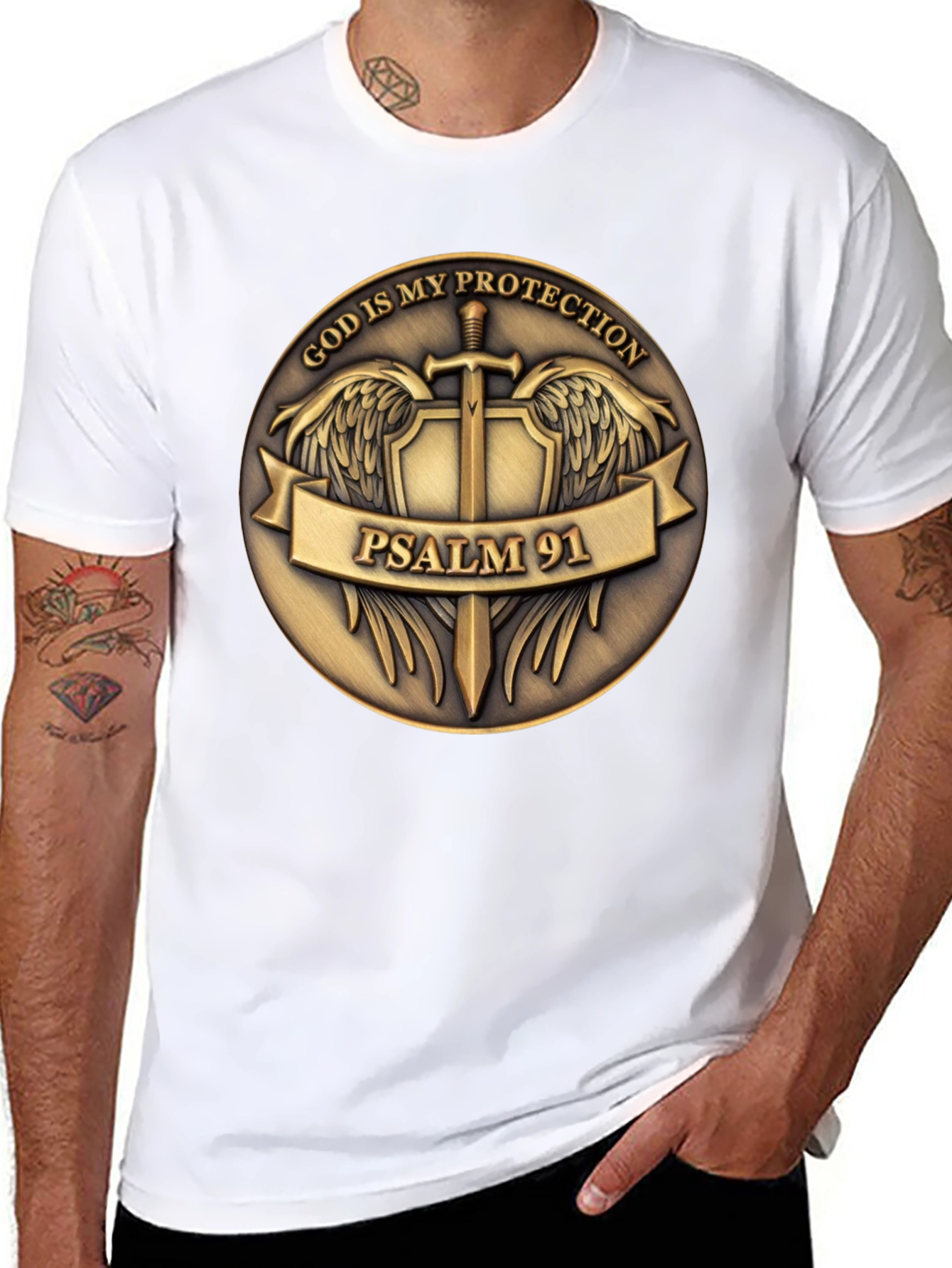 God is My Protection Psalm 91 T-Shirt