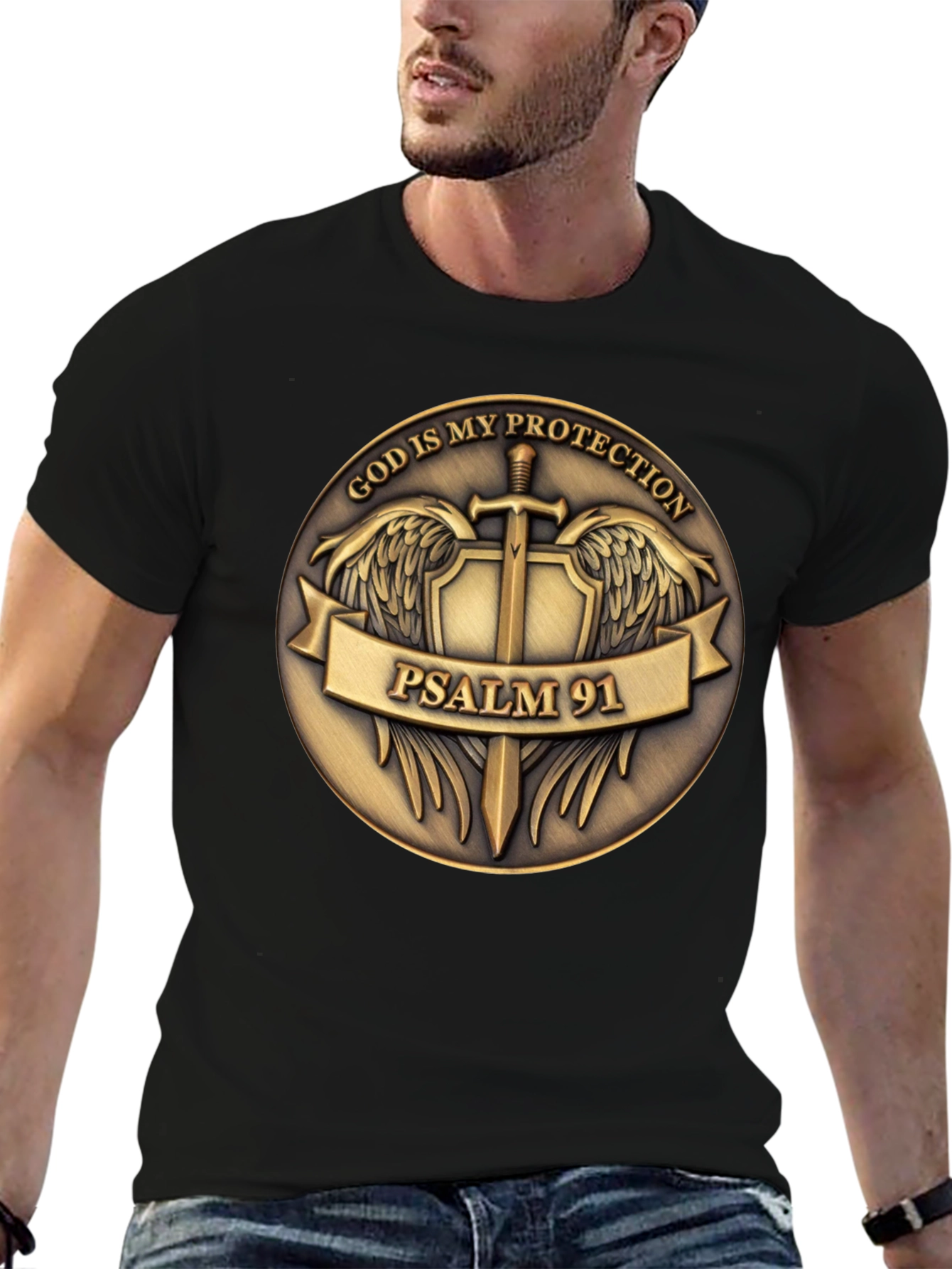 God is My Protection Psalm 91 T-Shirt