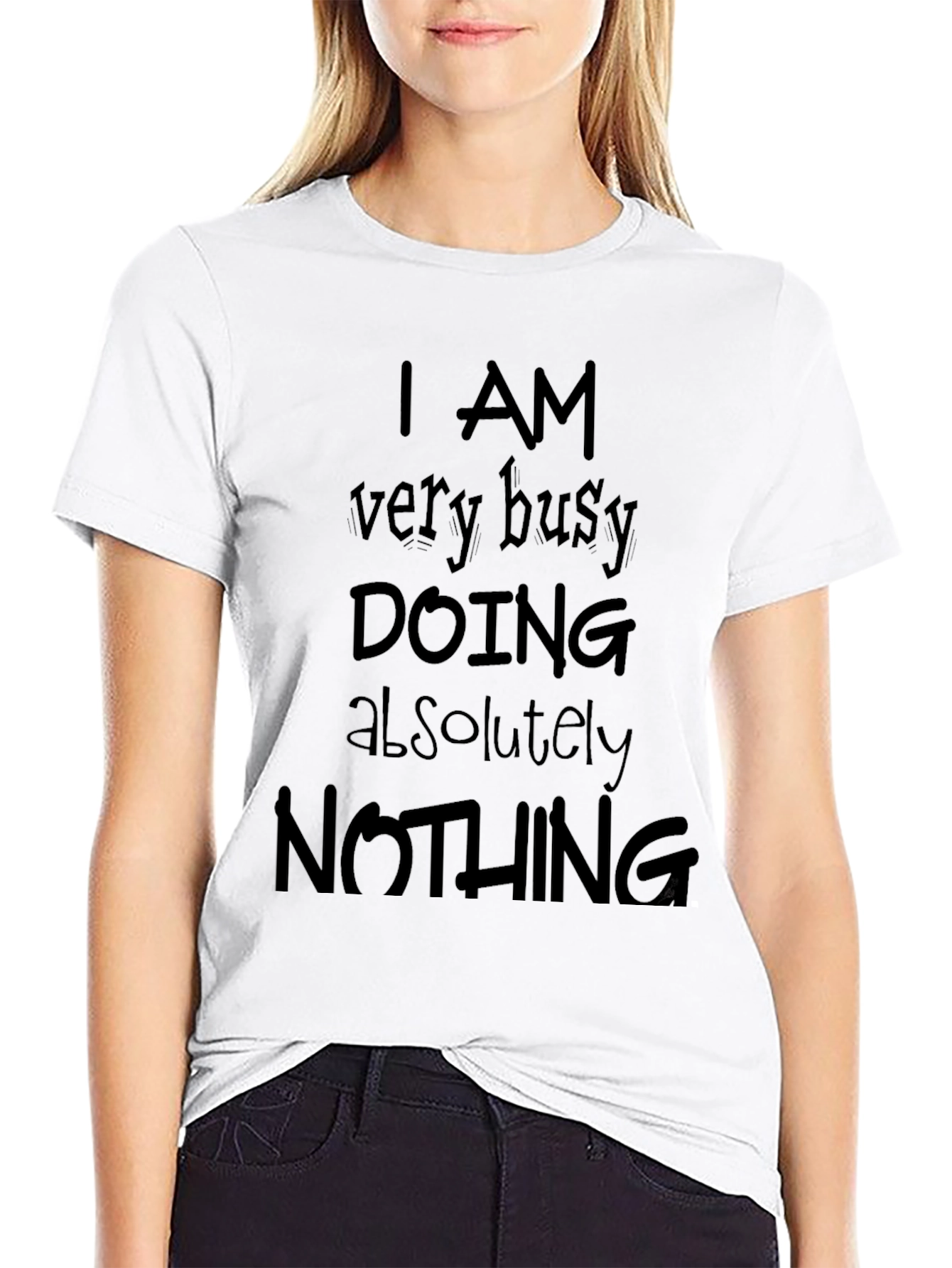 Busy Doing Nothing Black T-Shirt - Funny Slogan Tee