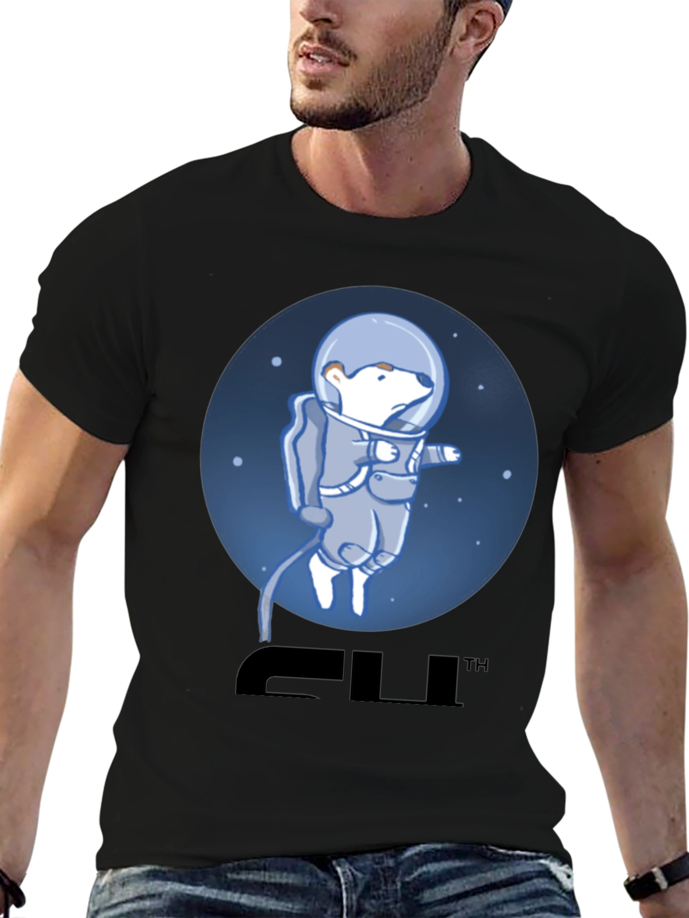 Bear Astronaut Graphic T-Shirt