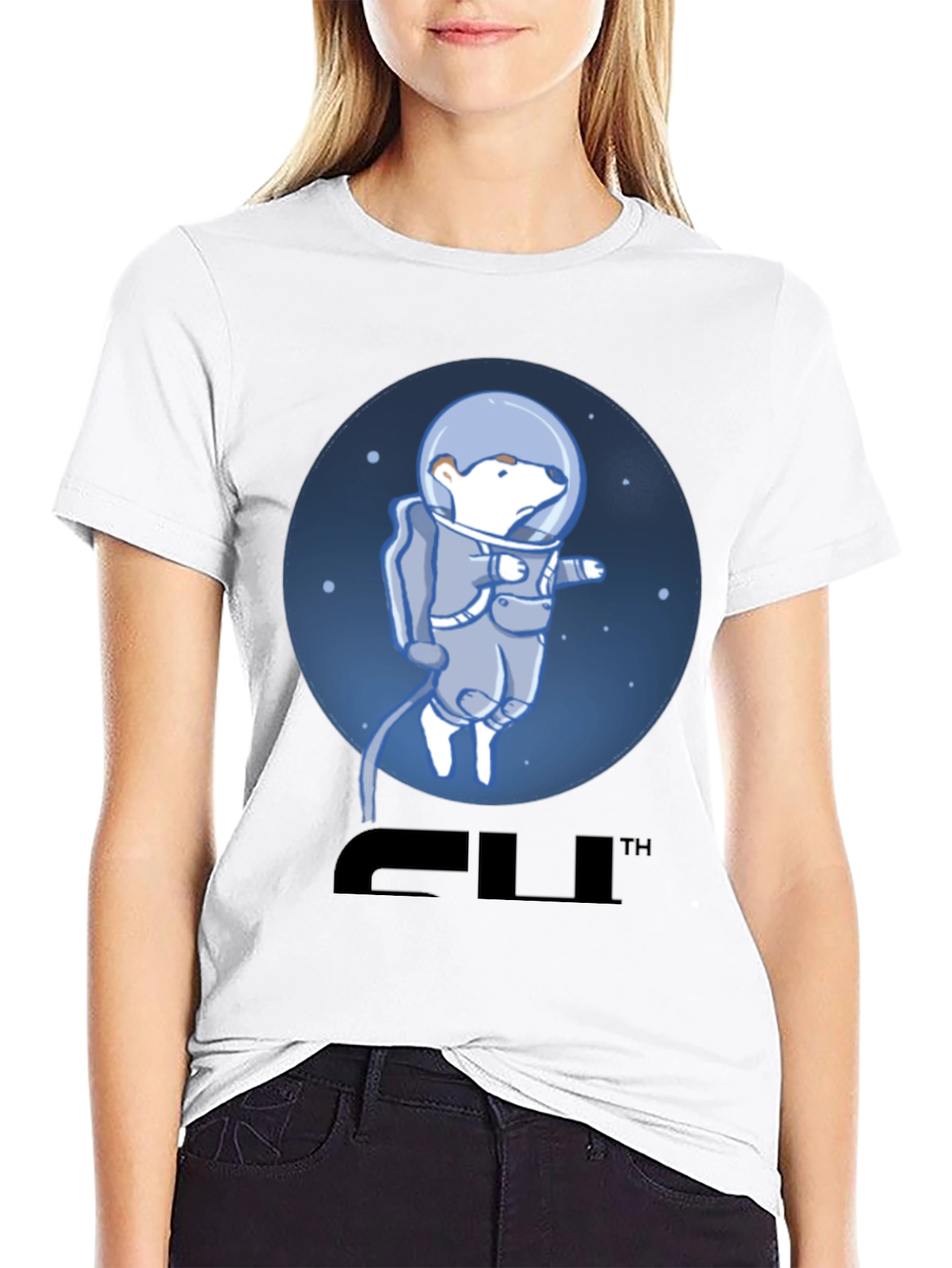 Bear Astronaut Graphic T-Shirt