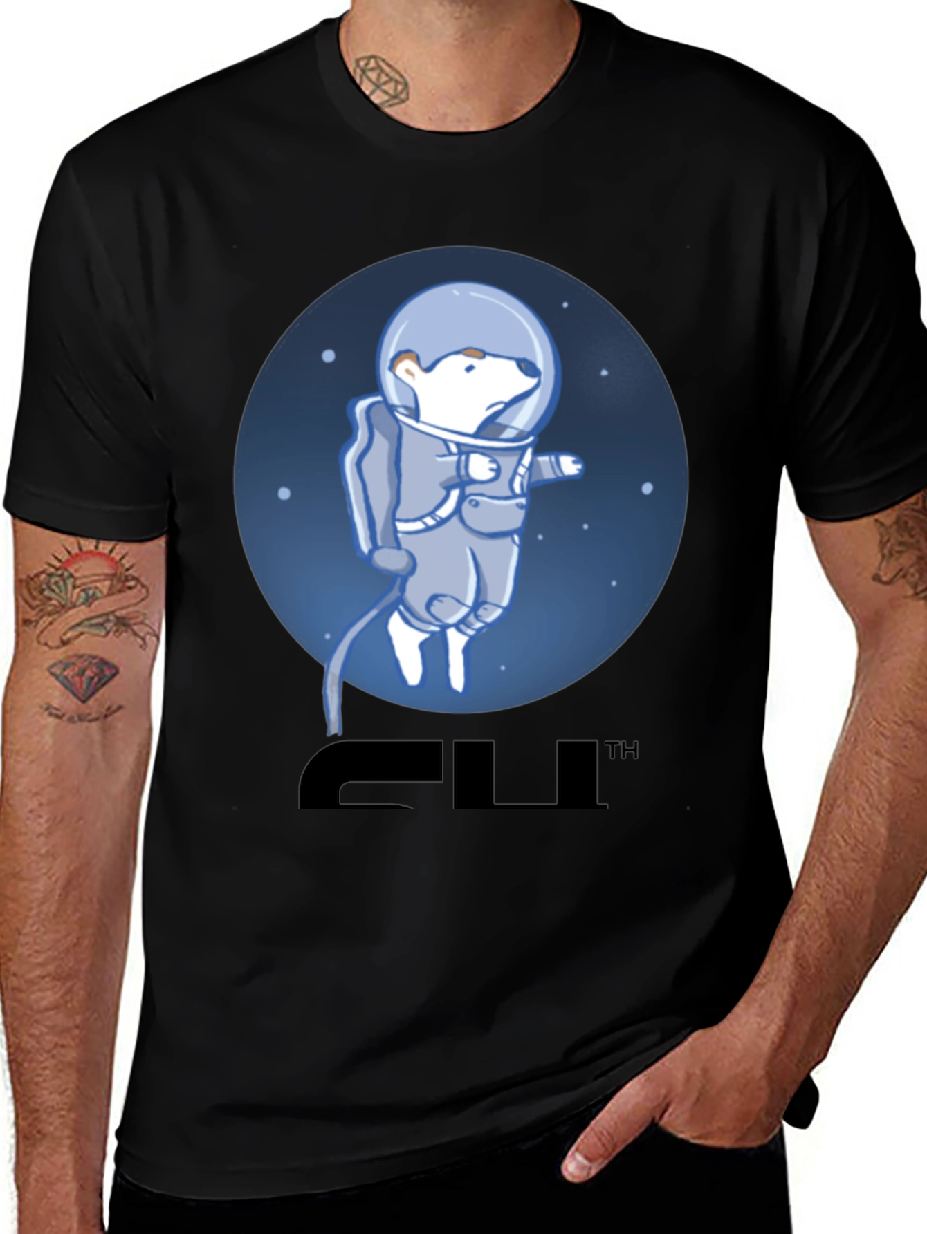 Bear Astronaut Graphic T-Shirt