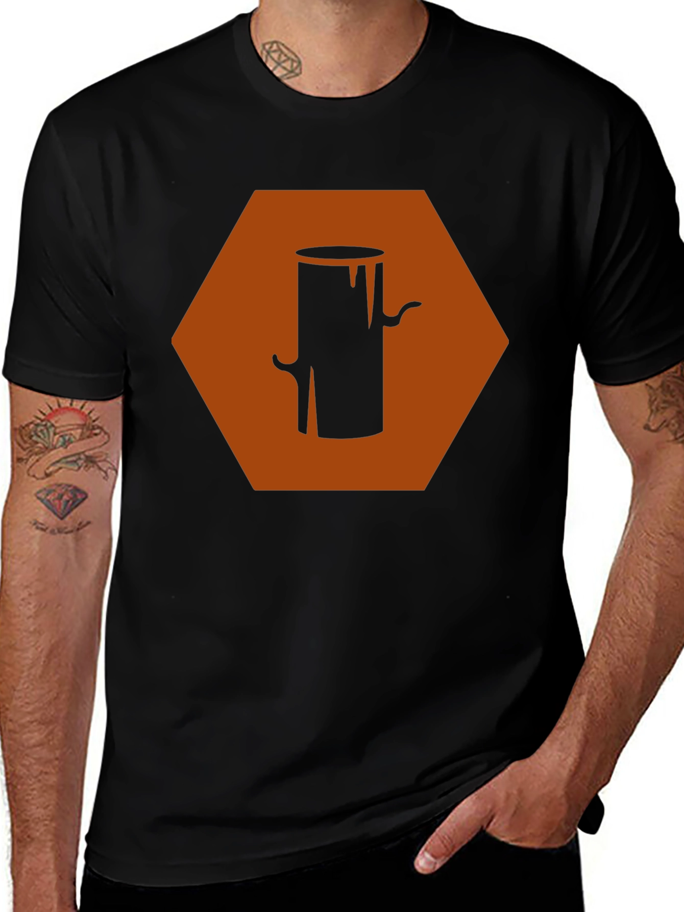 Geometric Wood Stump Graphic Tee