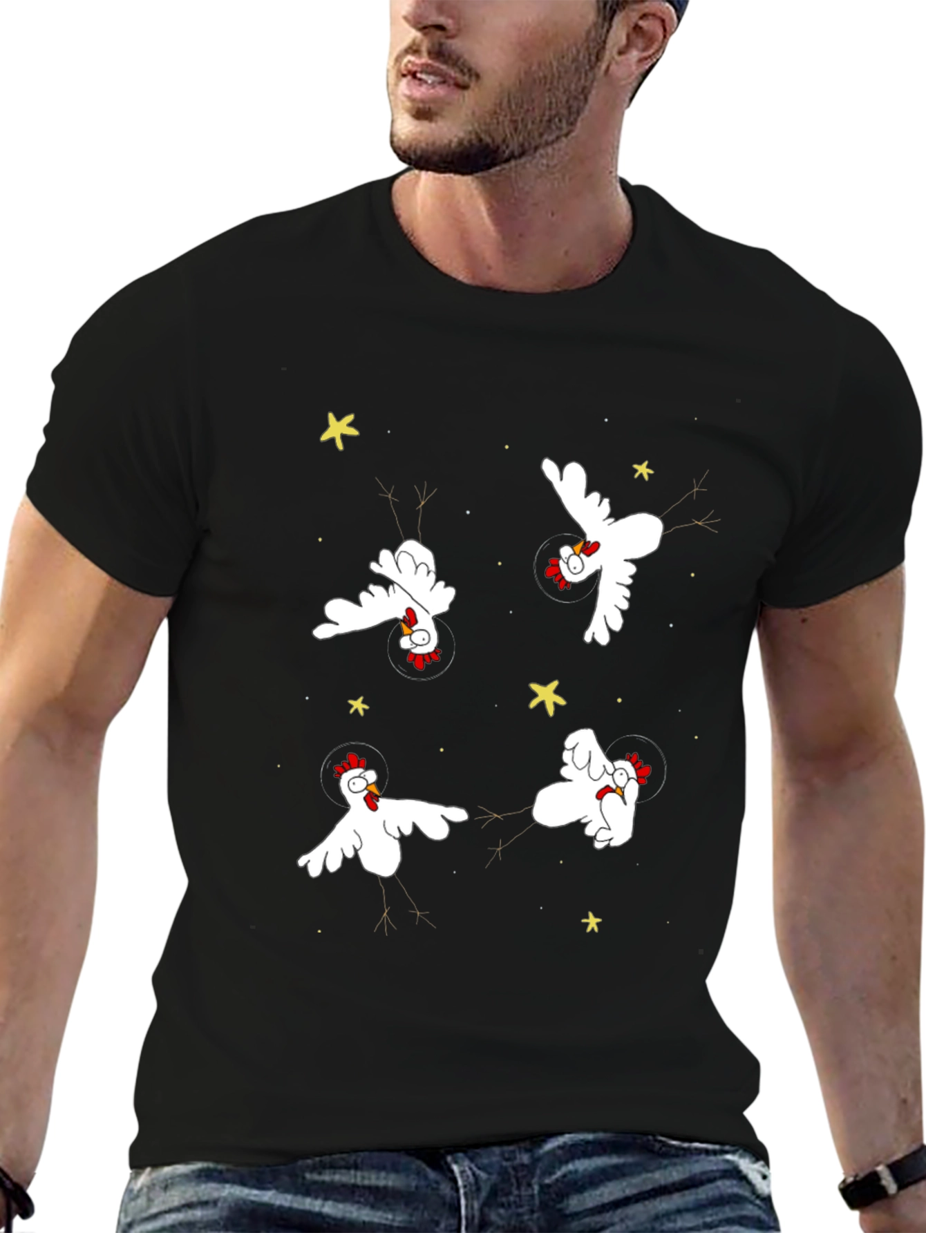Space Chickens T-Shirt - Black