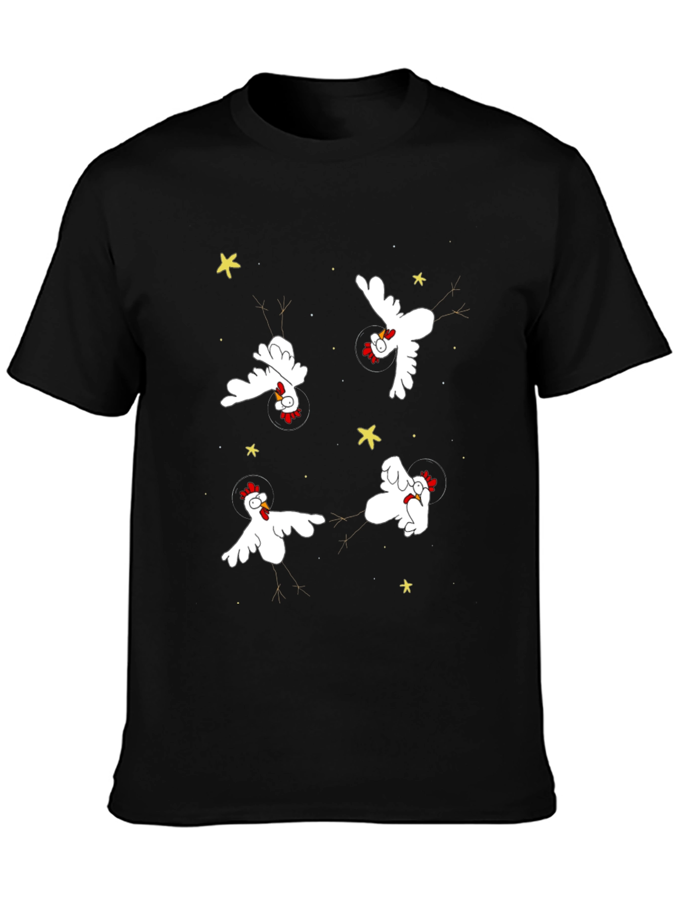 Space Chickens T-Shirt - Black