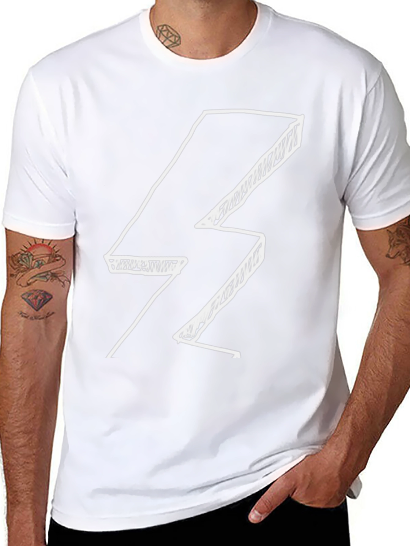 Cool Lightning Bolt Graphic Black T-Shirt