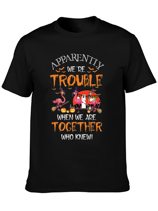 Halloween Flamingo T-Shirt: Apparently Trouble