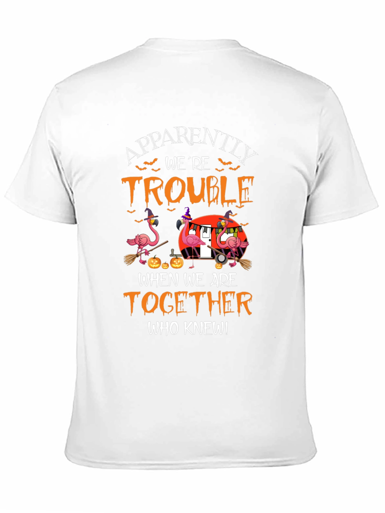 Halloween Flamingo T-Shirt: Apparently Trouble