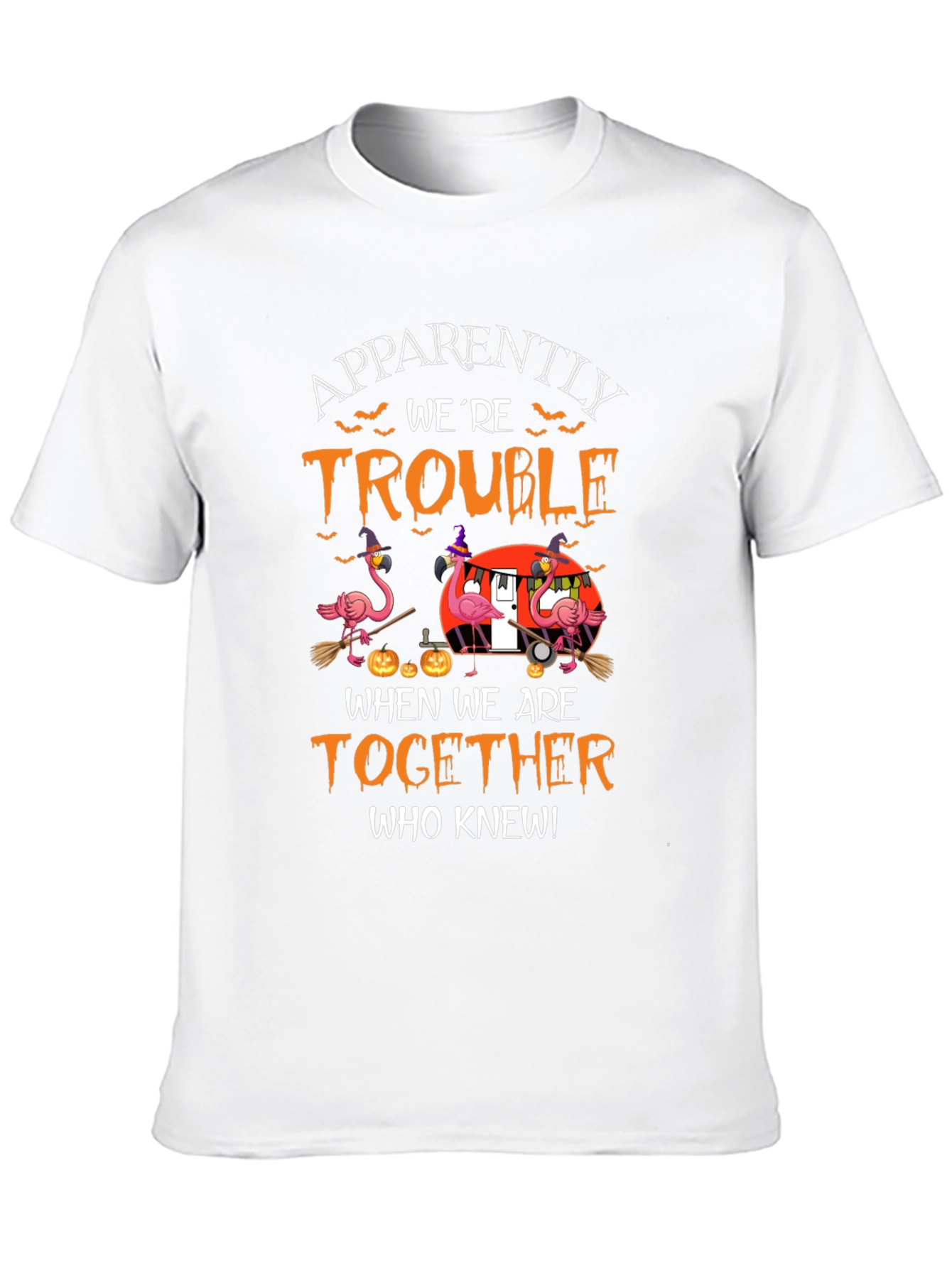 Halloween Flamingo T-Shirt: Apparently Trouble