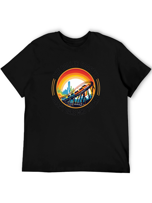 Roller Coaster Graphic Tee - Unisex Black T-Shirt