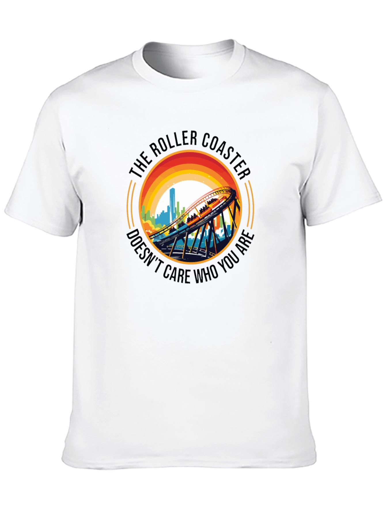 Roller Coaster Graphic Tee - Unisex Black T-Shirt