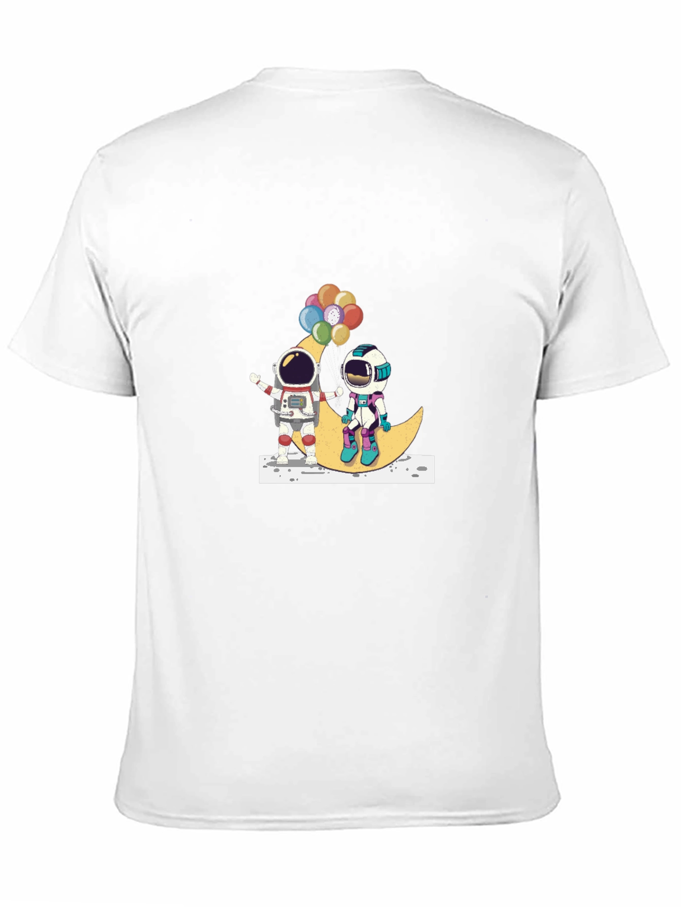 Astronauts on Moon Graphic Tee - Unisex Black T-Shirt