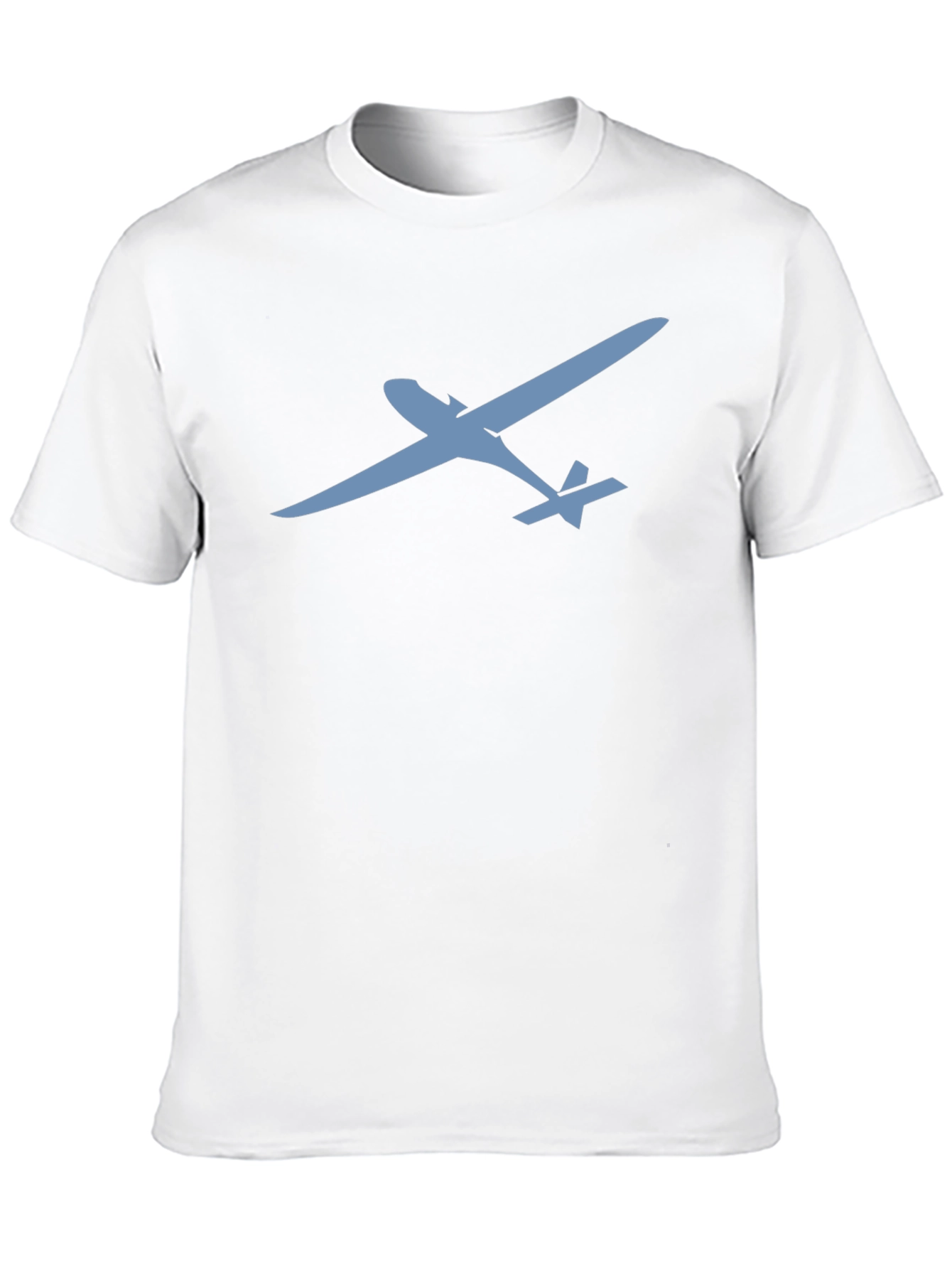 Black T-Shirt with Glider Airplane Design