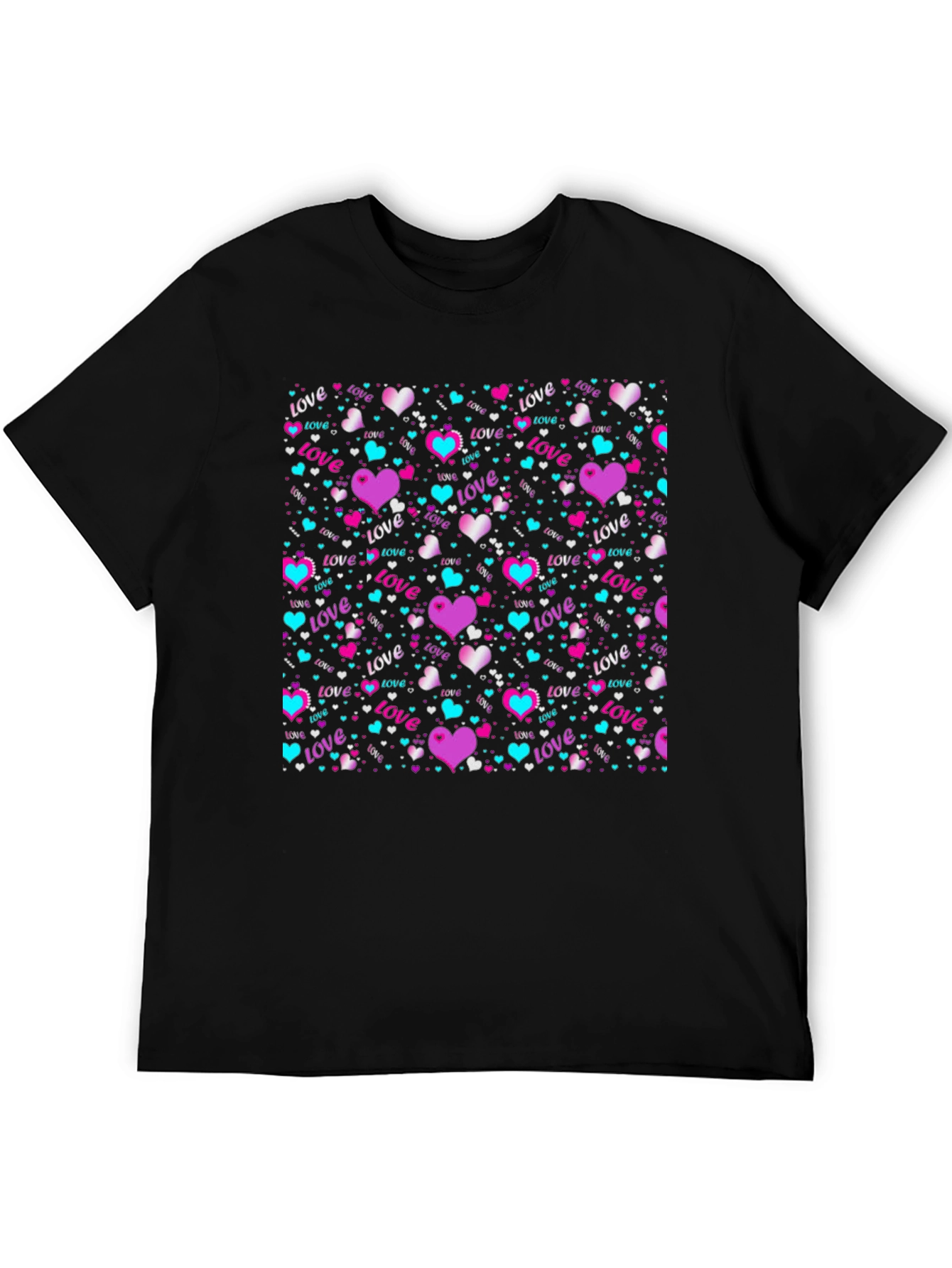 Love Heart Pattern T-Shirt - Valentines Day Gift