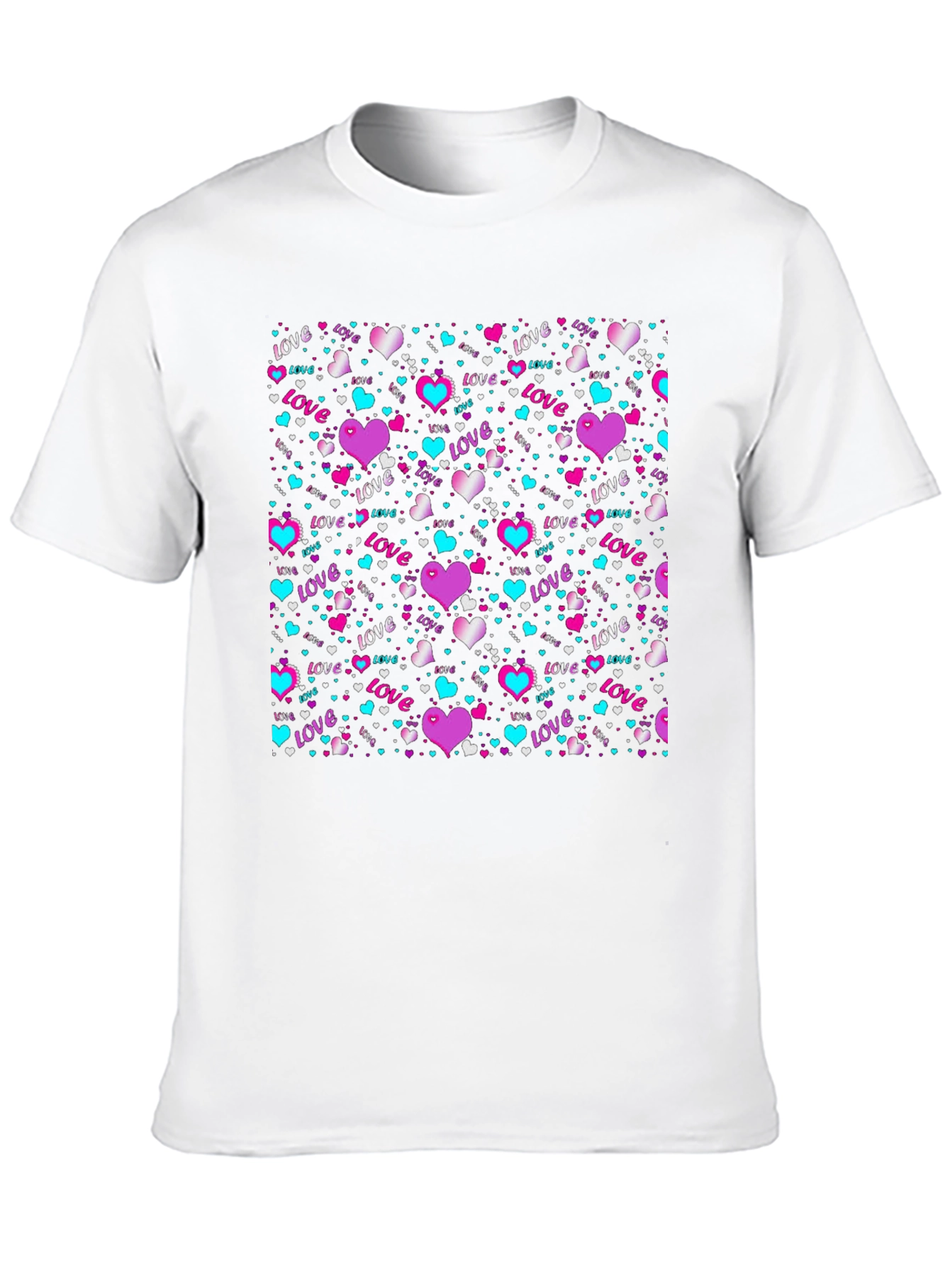Love Heart Pattern T-Shirt - Valentines Day Gift