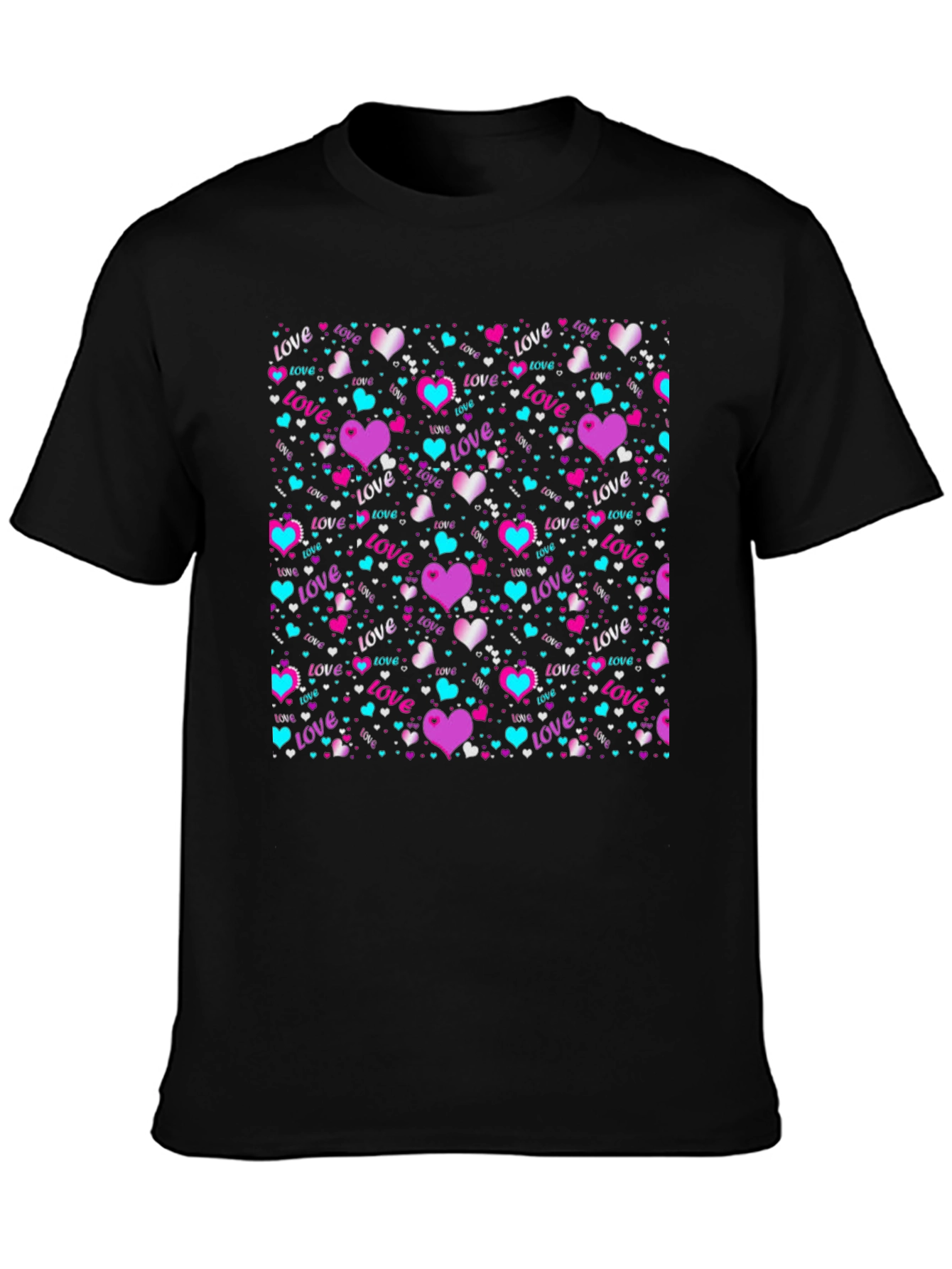 Love Heart Pattern T-Shirt - Valentines Day Gift