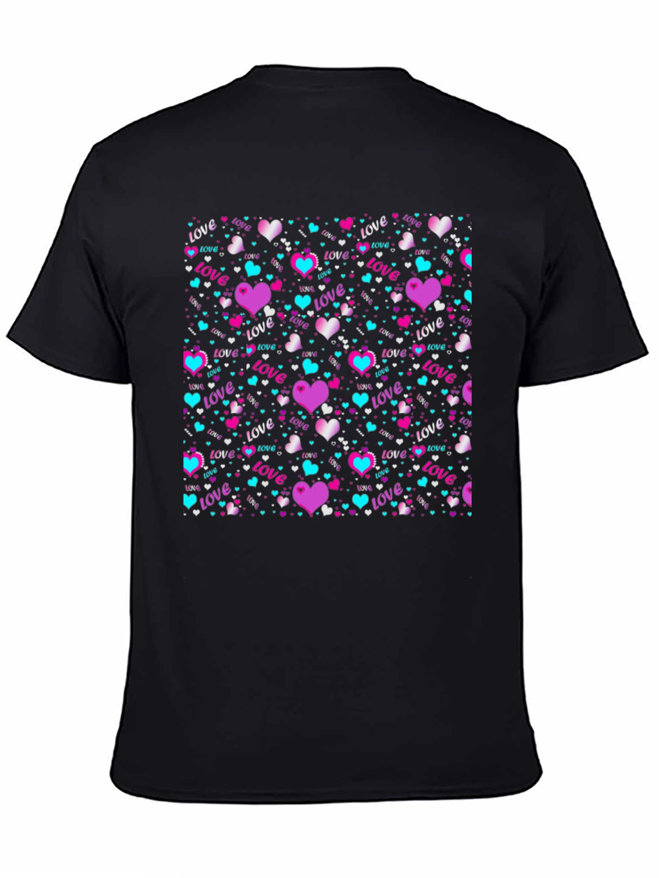 Love Heart Pattern T-Shirt - Valentines Day Gift