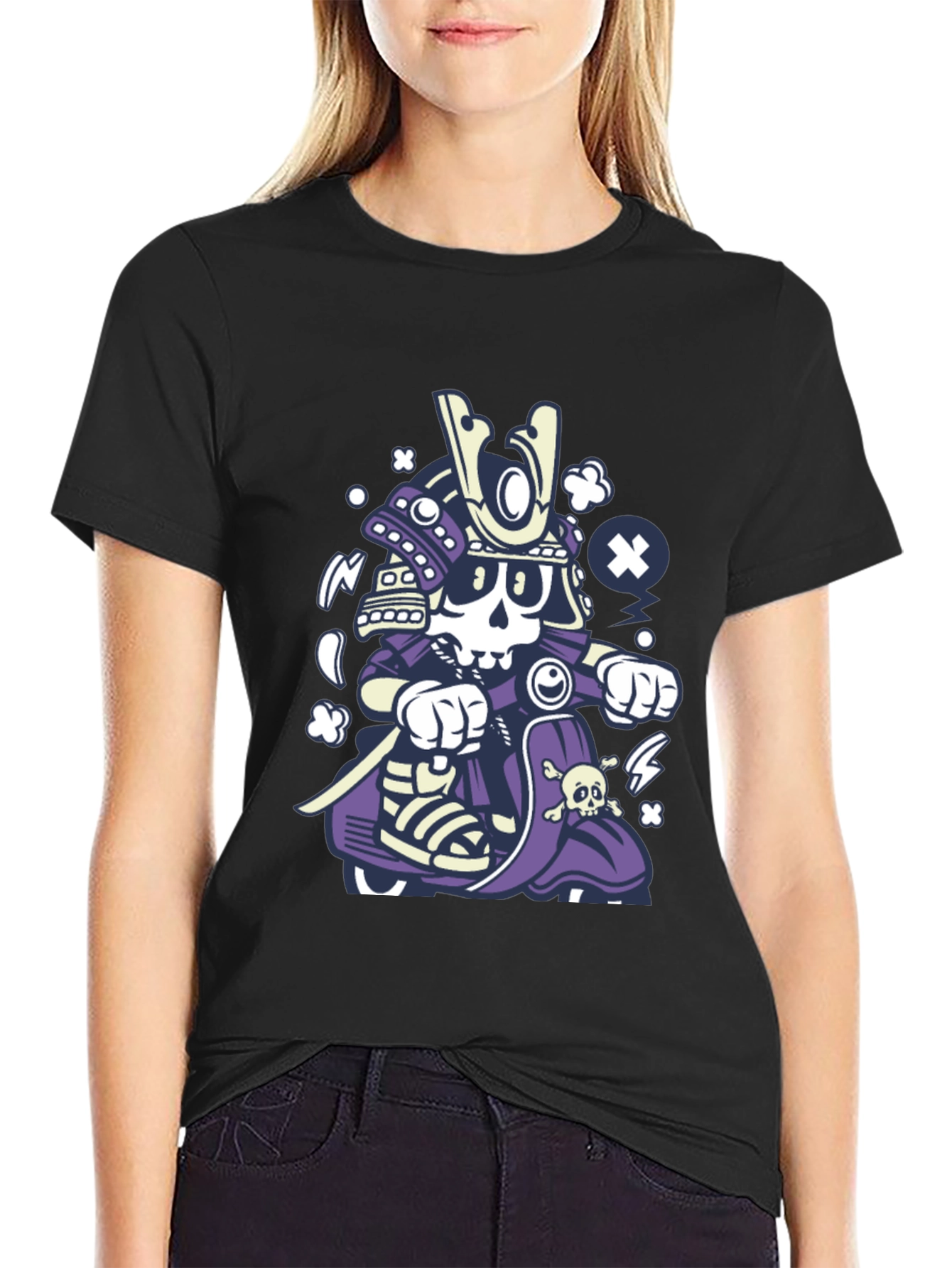 Skull Samurai Rider Black T-Shirt