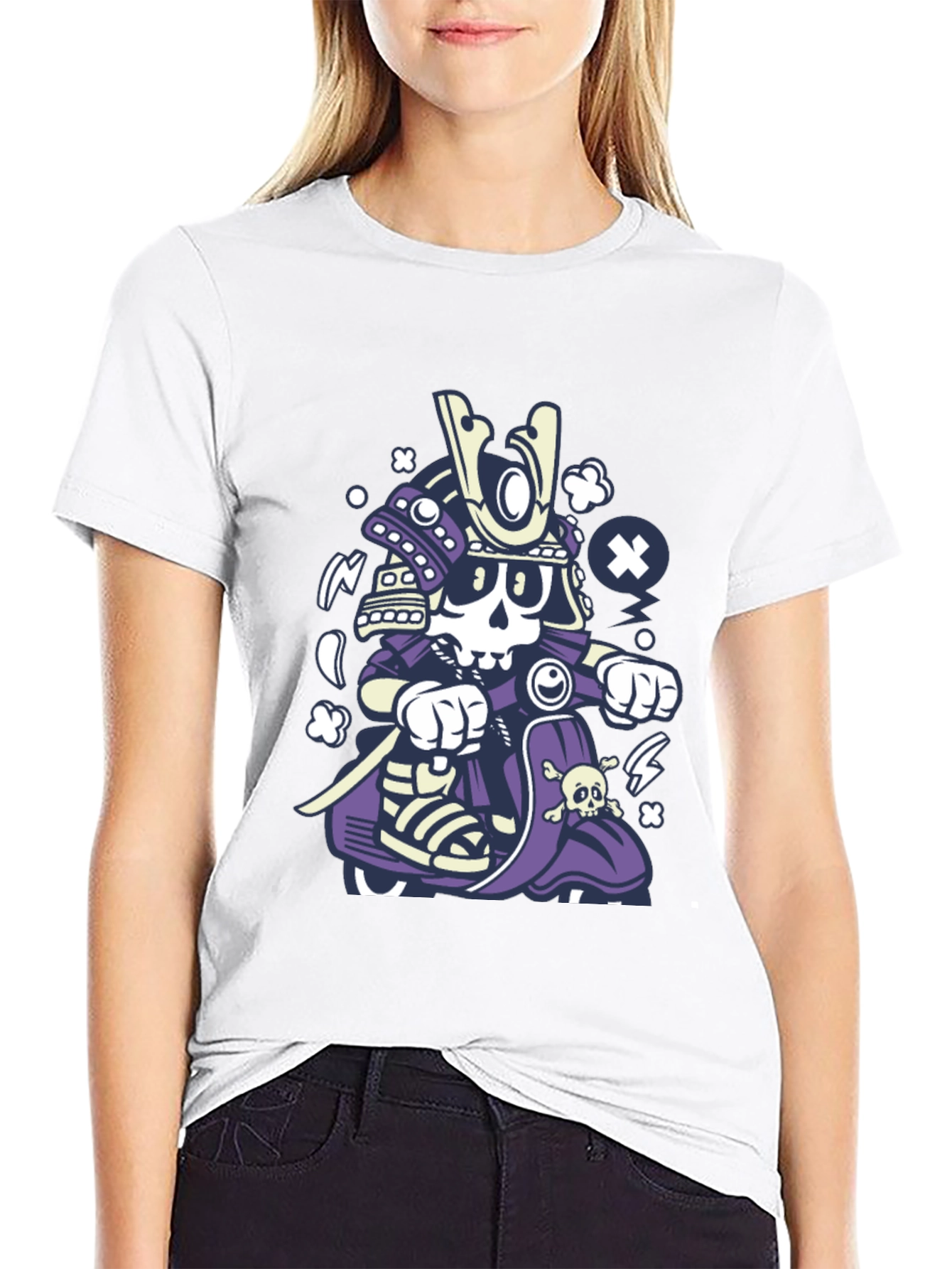 Skull Samurai Rider Black T-Shirt