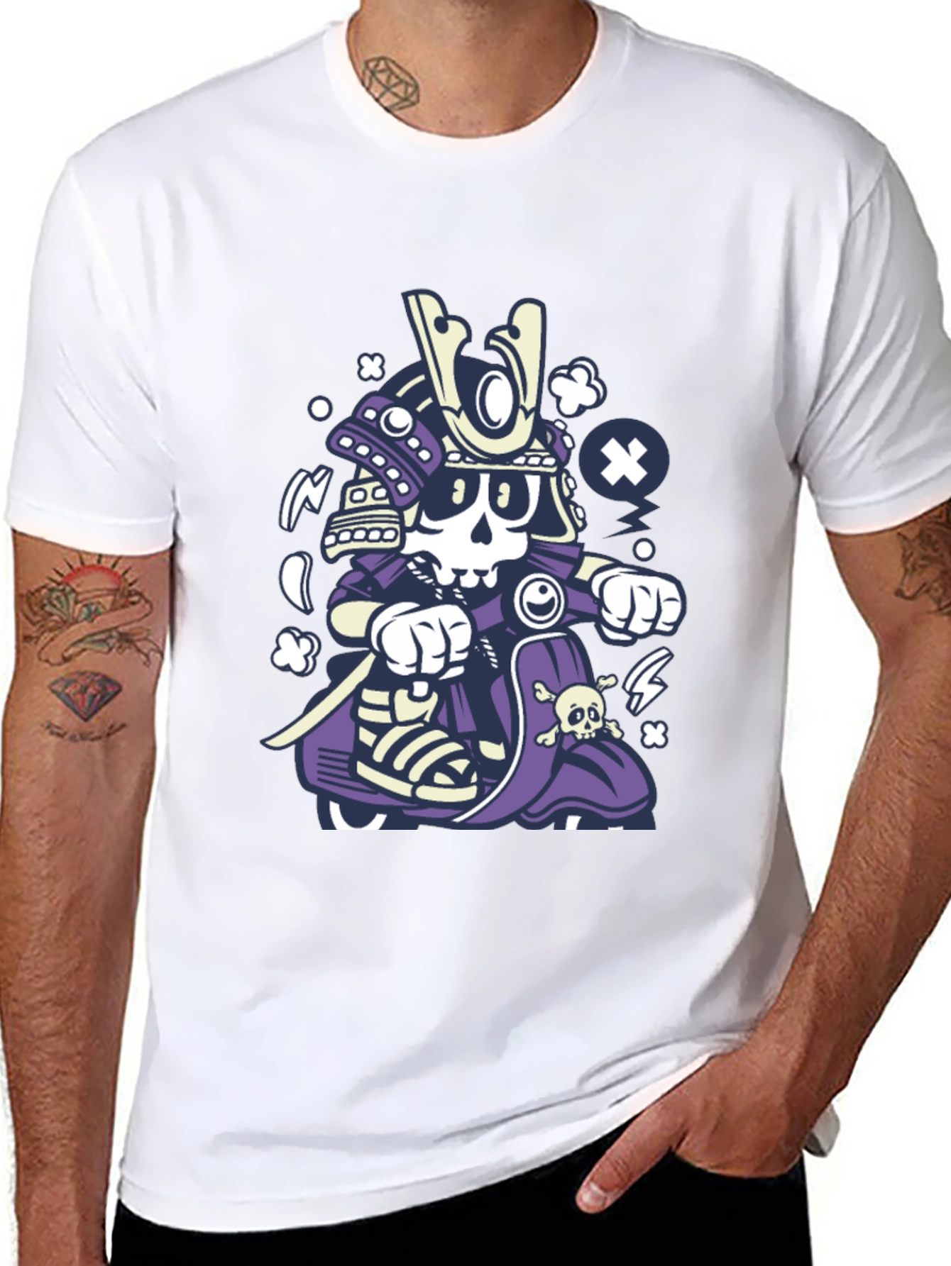 Skull Samurai Rider Black T-Shirt
