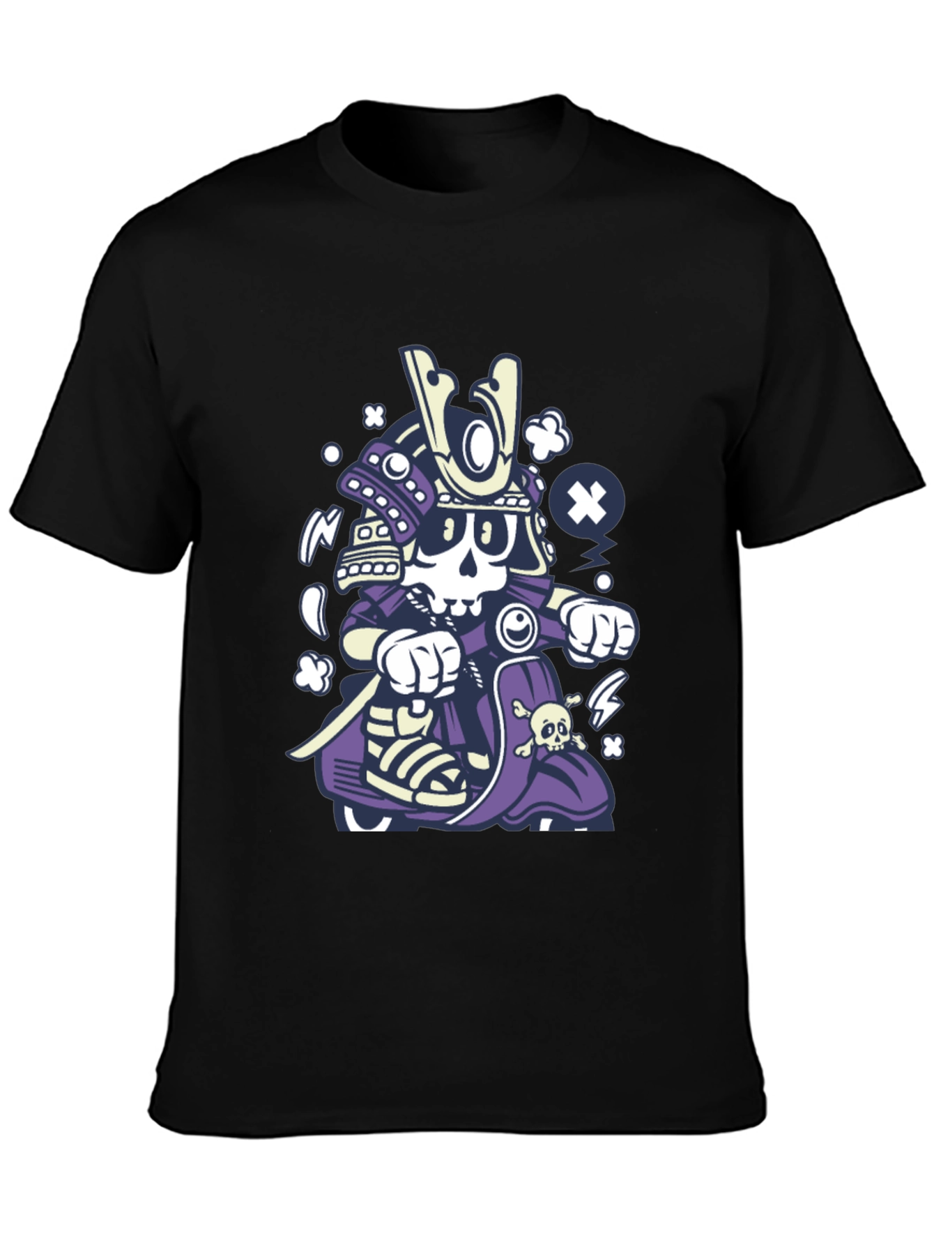 Skull Samurai Rider Black T-Shirt