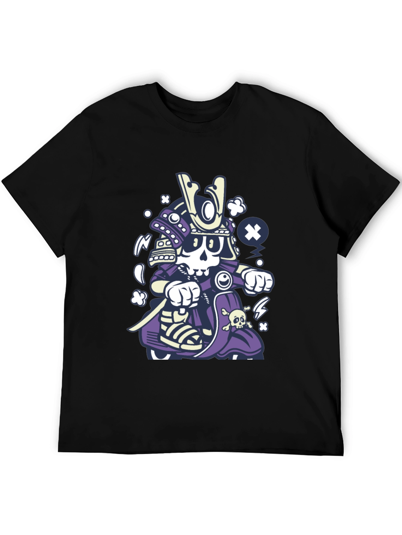 Skull Samurai Rider Black T-Shirt