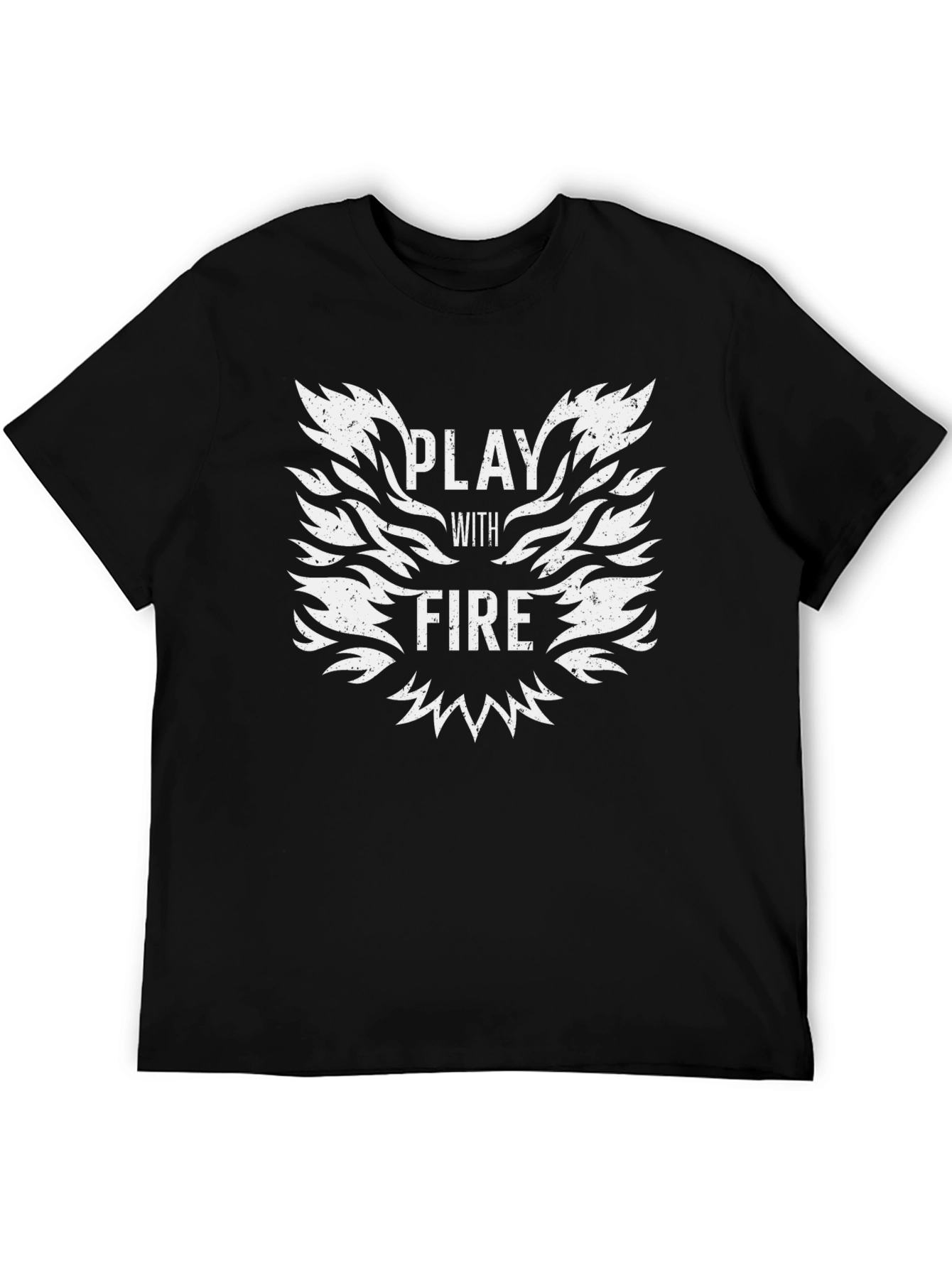 Play With Fire Graphic Tee - Bold Black T-Shirt