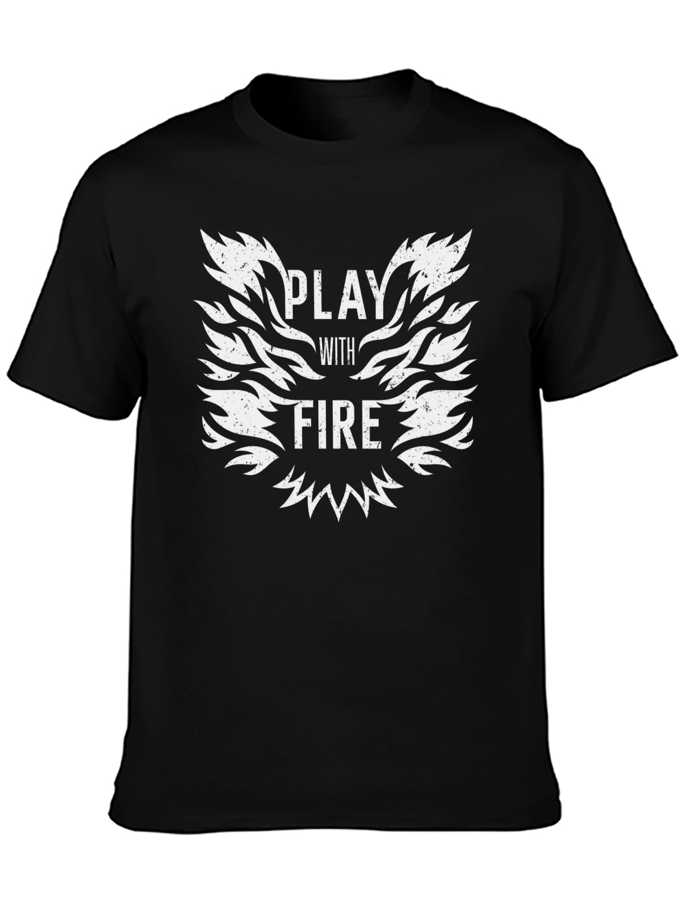 Play With Fire Graphic Tee - Bold Black T-Shirt