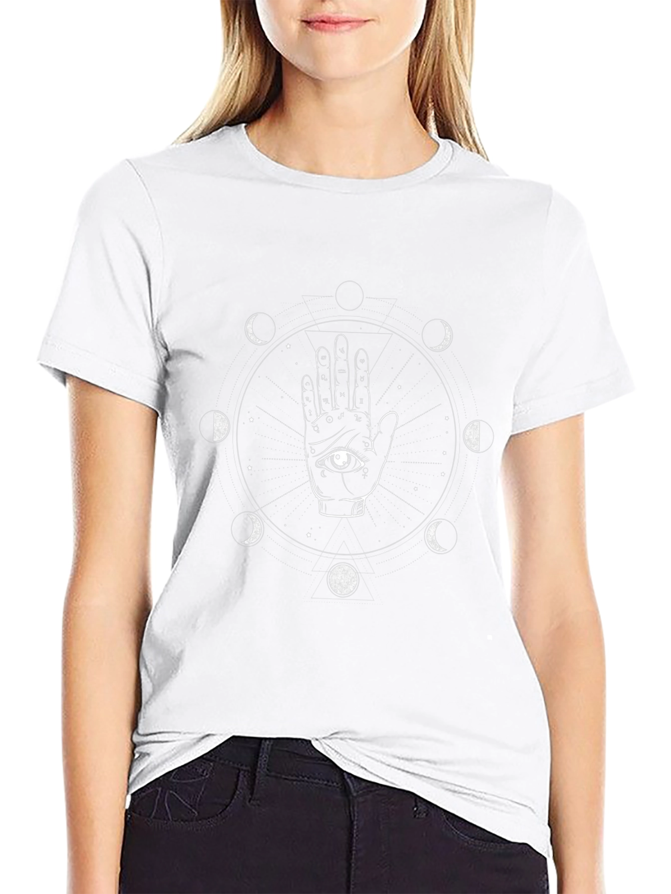 Mystic Hand & Moon Phases Graphic Tee