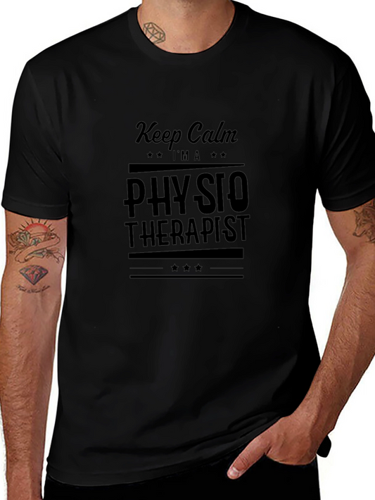 Keep Calm Physio Therapist Black Tee