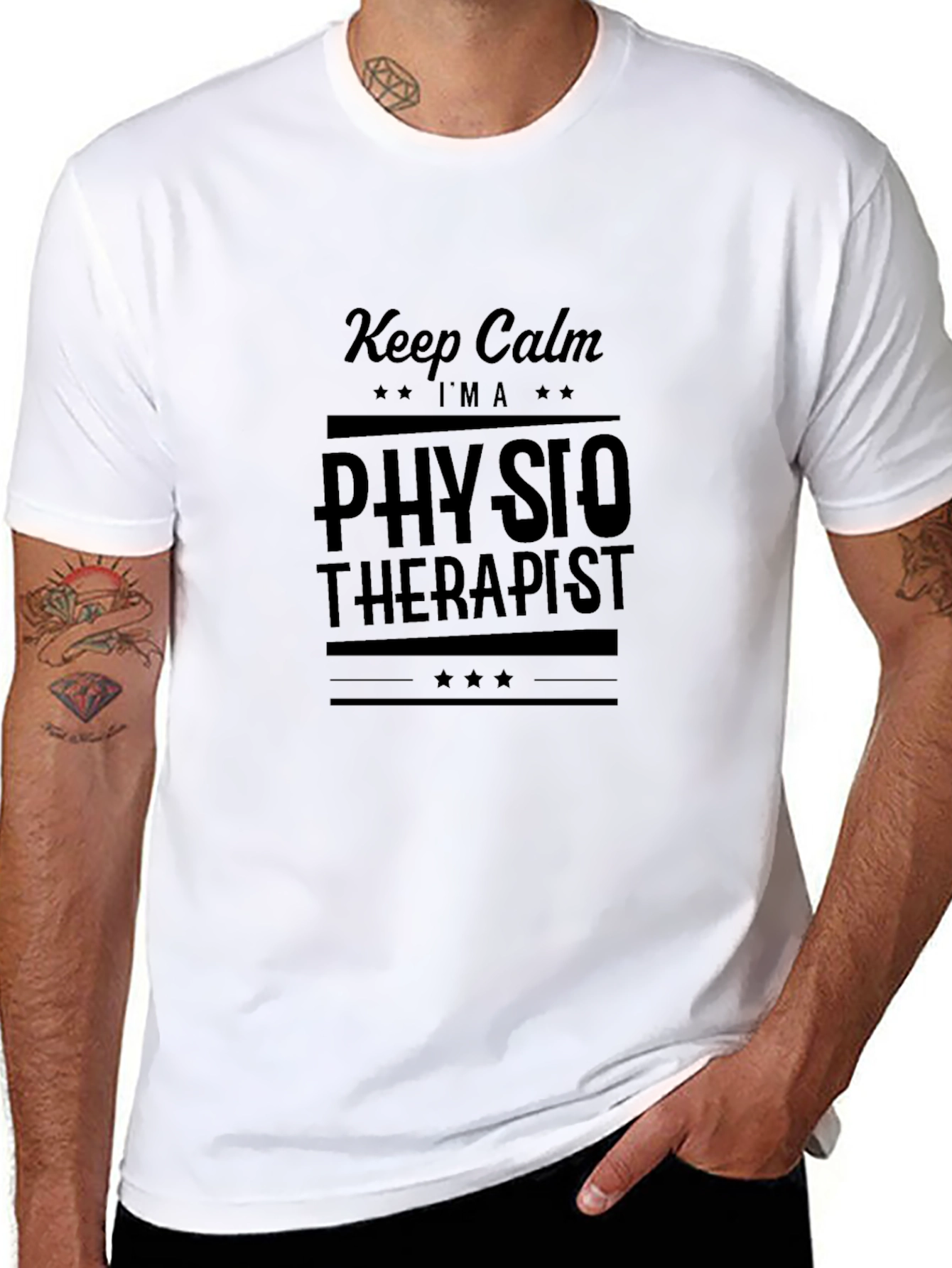 Keep Calm Physio Therapist Black Tee