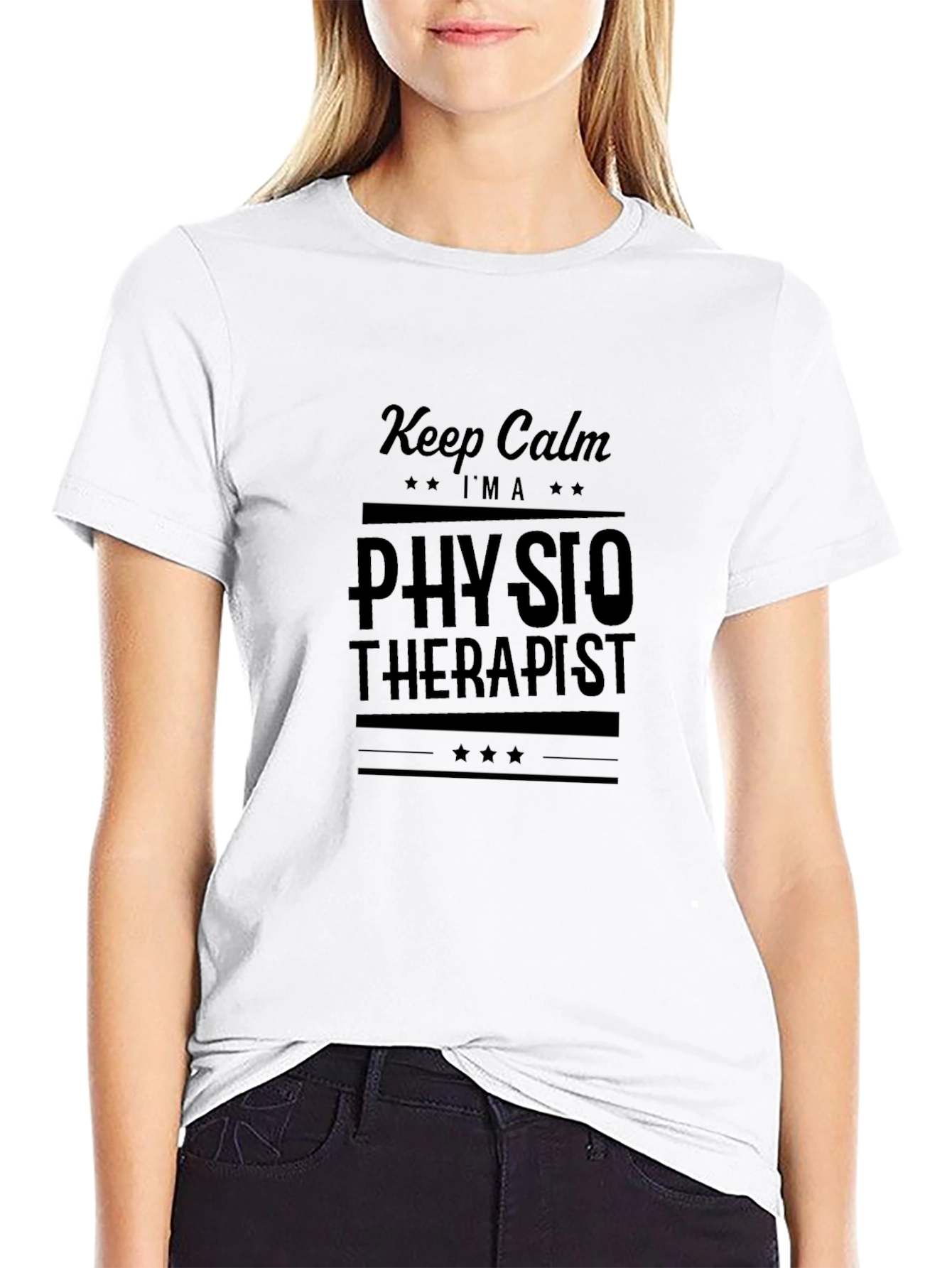 Keep Calm Physio Therapist Black Tee