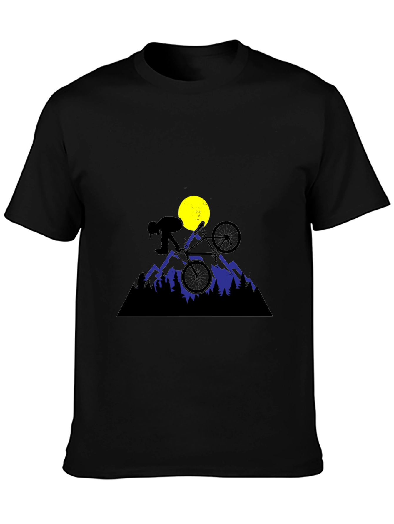 Mountain Biker Tee - Black Graphic T-Shirt