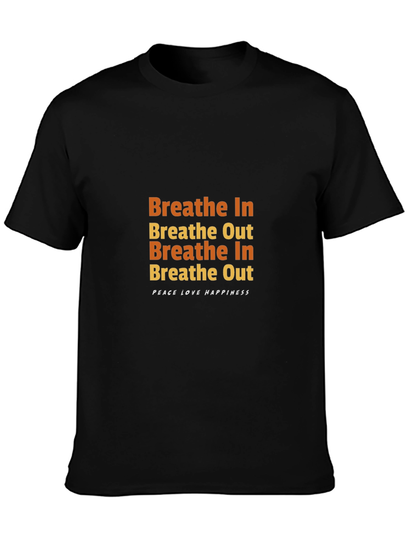 Breathe In/Out Graphic Tee - Peace Love Happiness